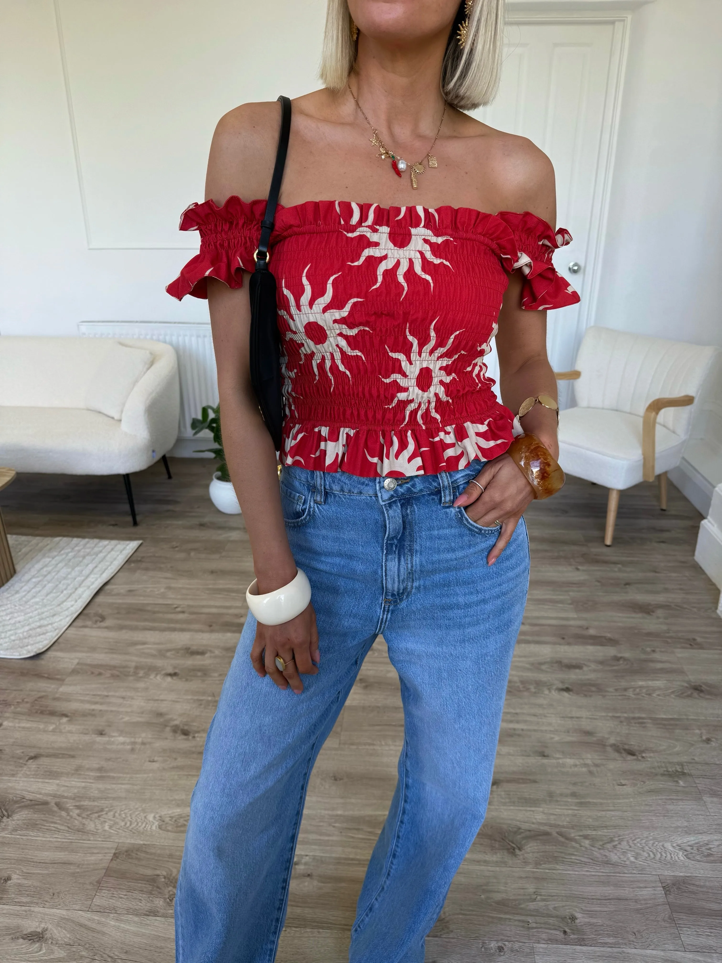 Gia Top - Red Sunburst sold by Molby the Label product image thumbnail 3