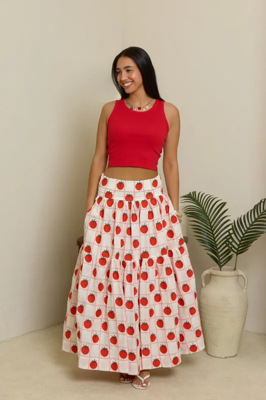 Matilda Skirt - Embroidered Tomato made by Molby the Label