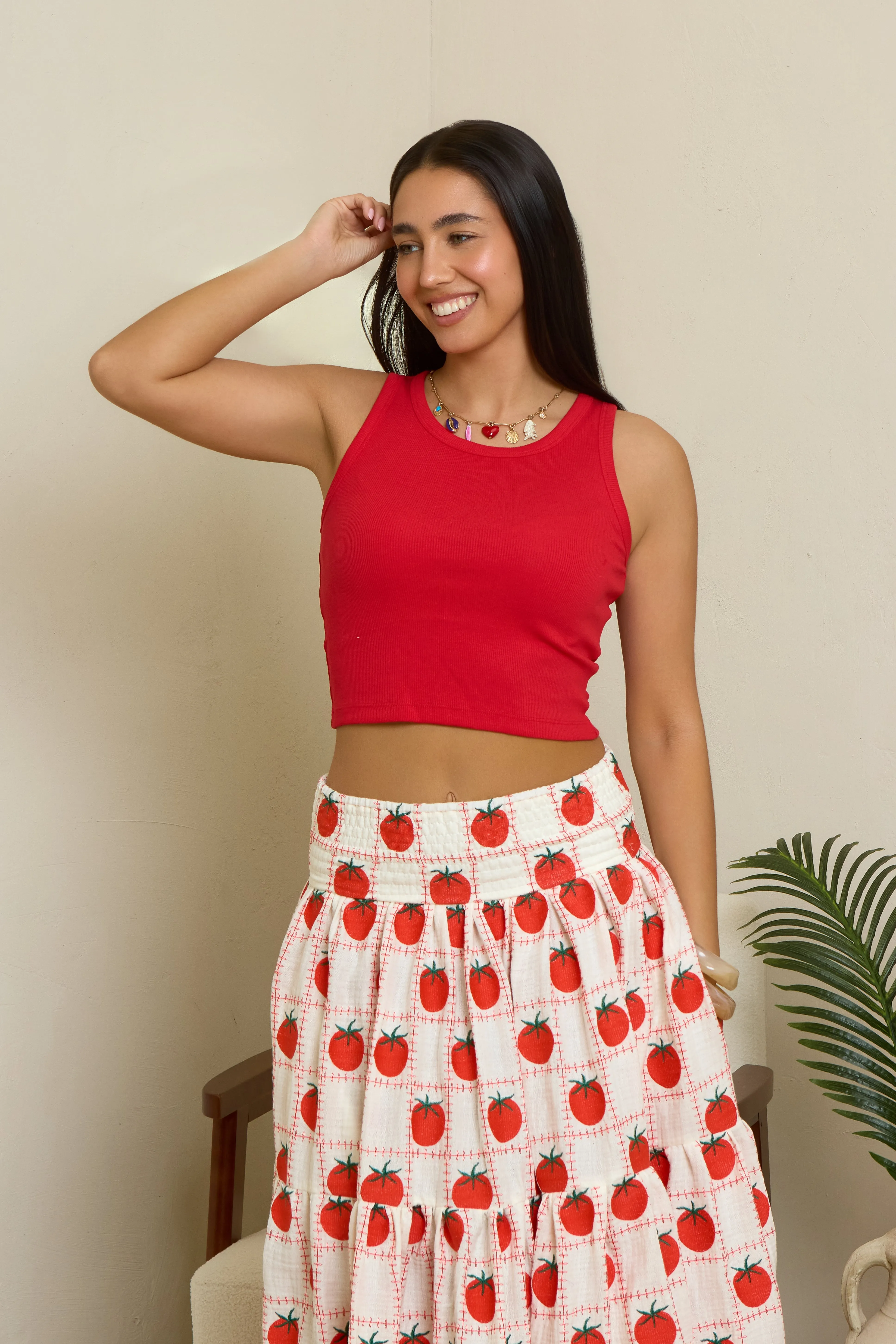 Matilda Skirt - Embroidered Tomato sold by Molby the Label product image thumbnail 3