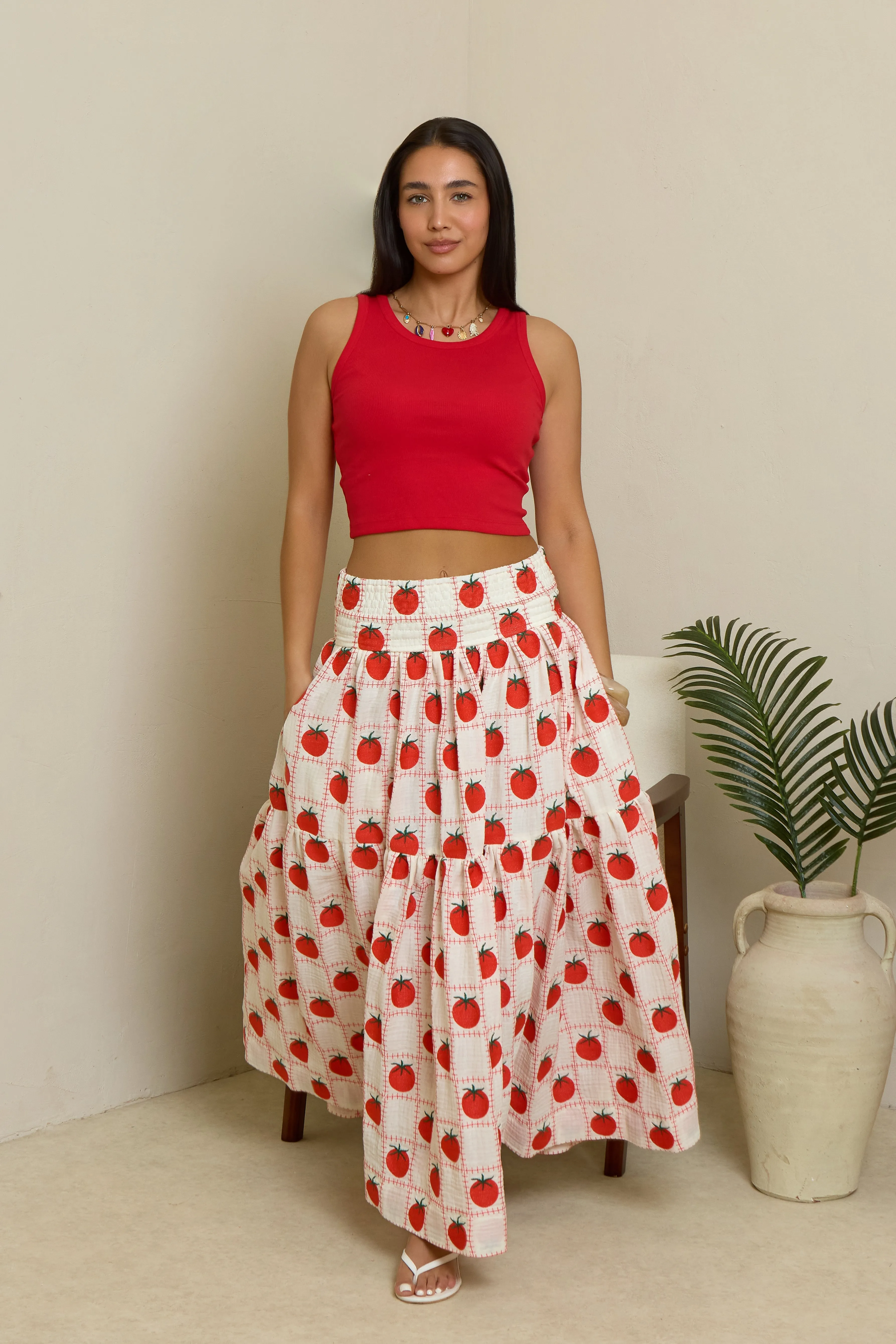 Matilda Skirt - Embroidered Tomato sold by Molby the Label product image thumbnail 4