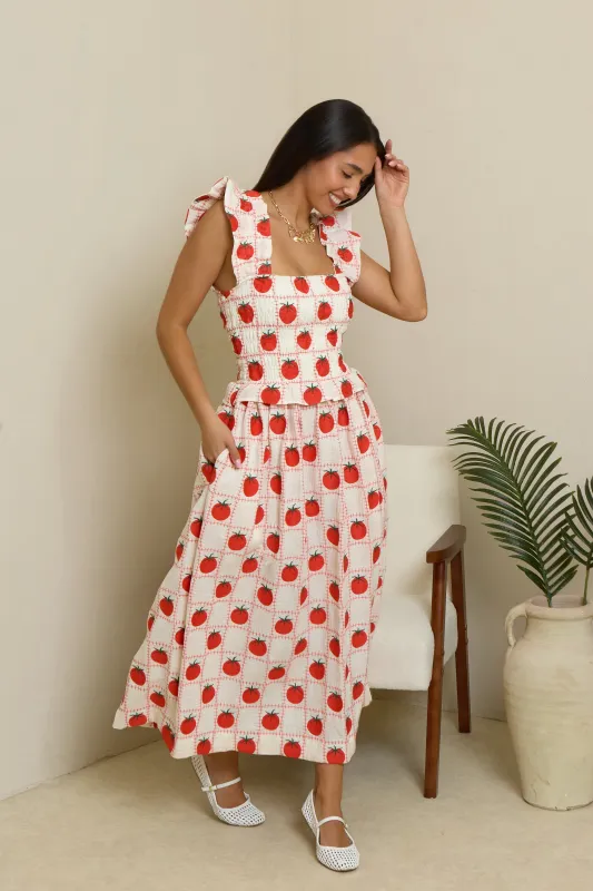 Amelie Dress - Embroidered Tomato made by Molby the Label
