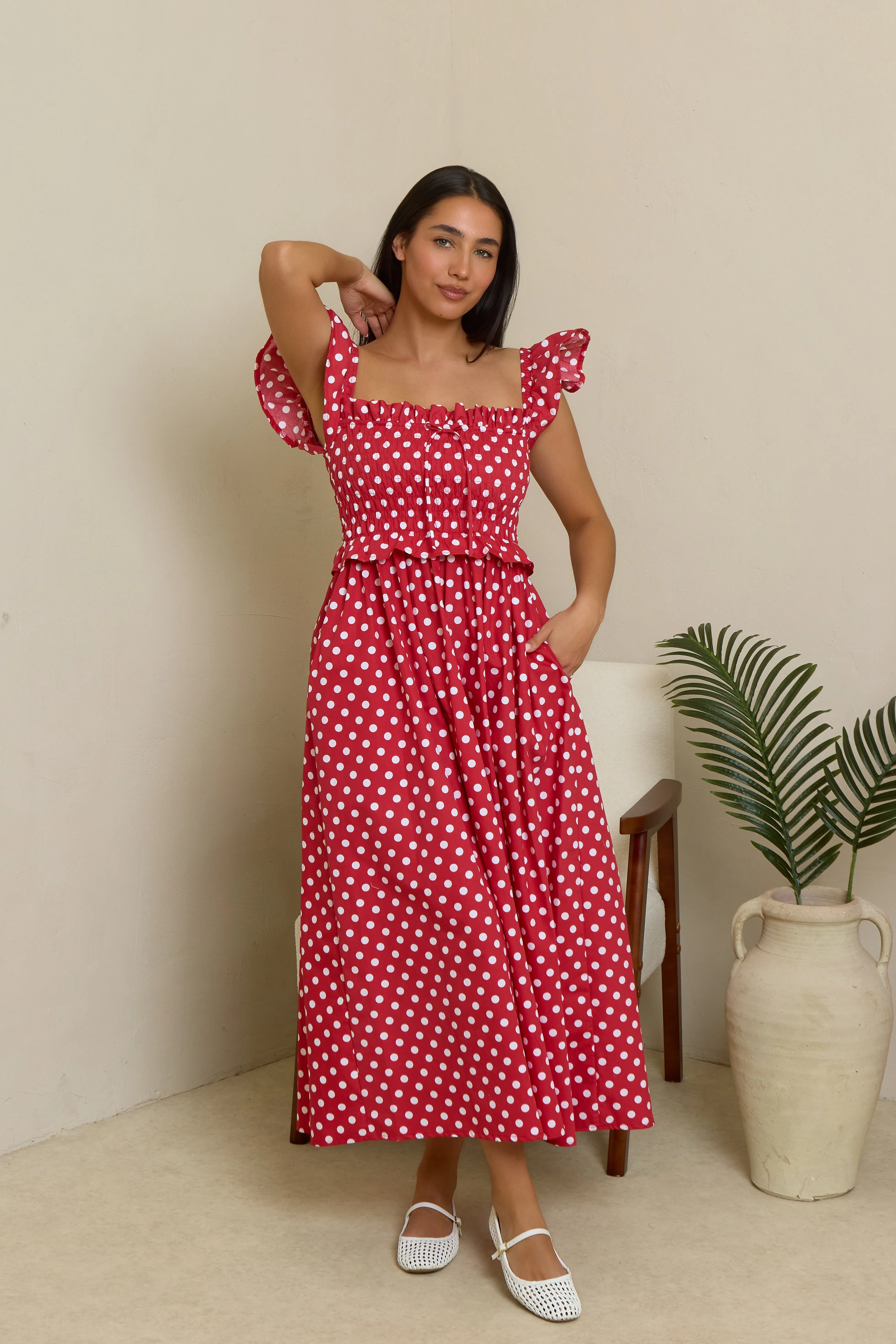 Nina Dress - Red Polka Dot sold by Molby the Label product image thumbnail 4