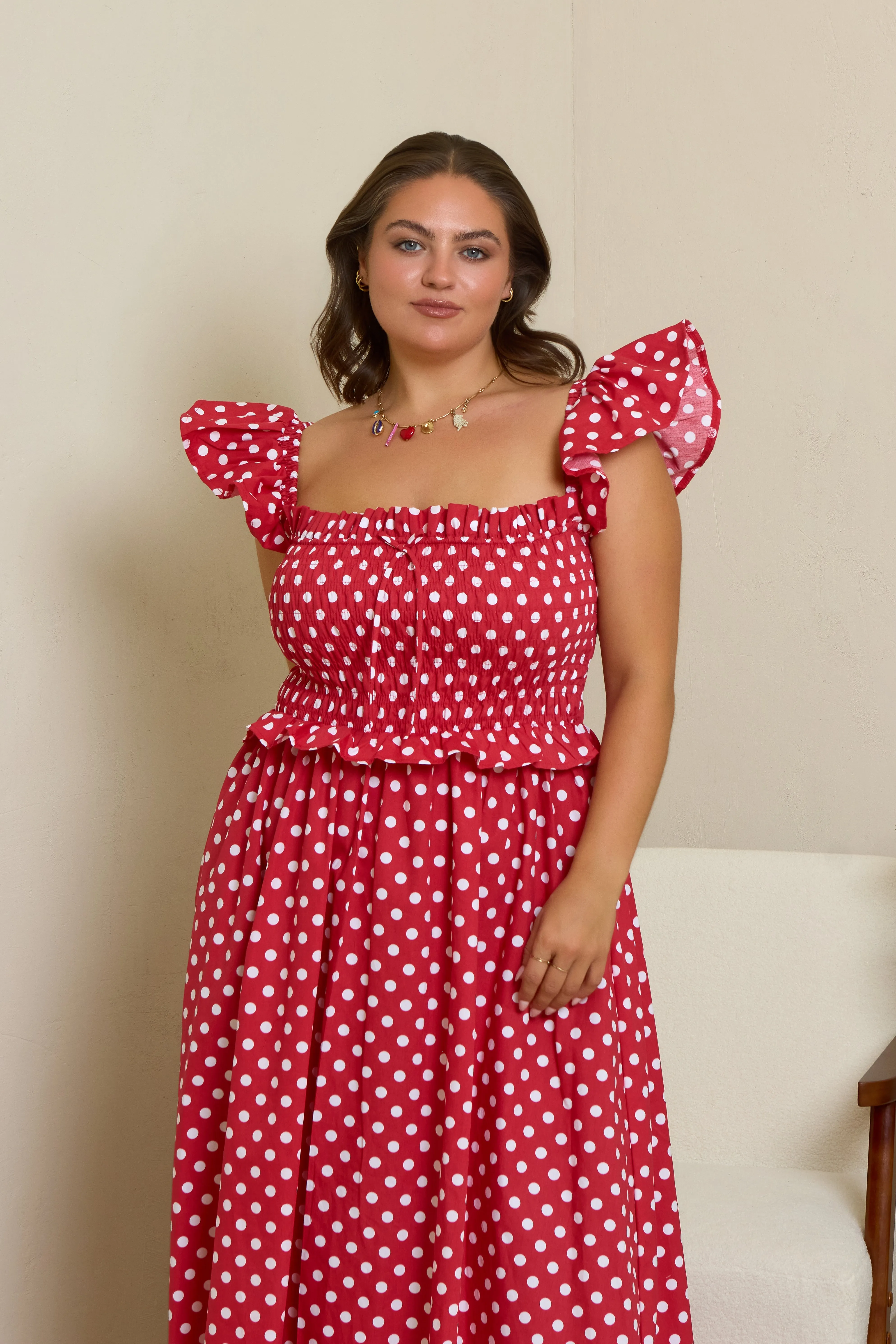 Nina Dress - Red Polka Dot sold by Molby the Label product image thumbnail 3