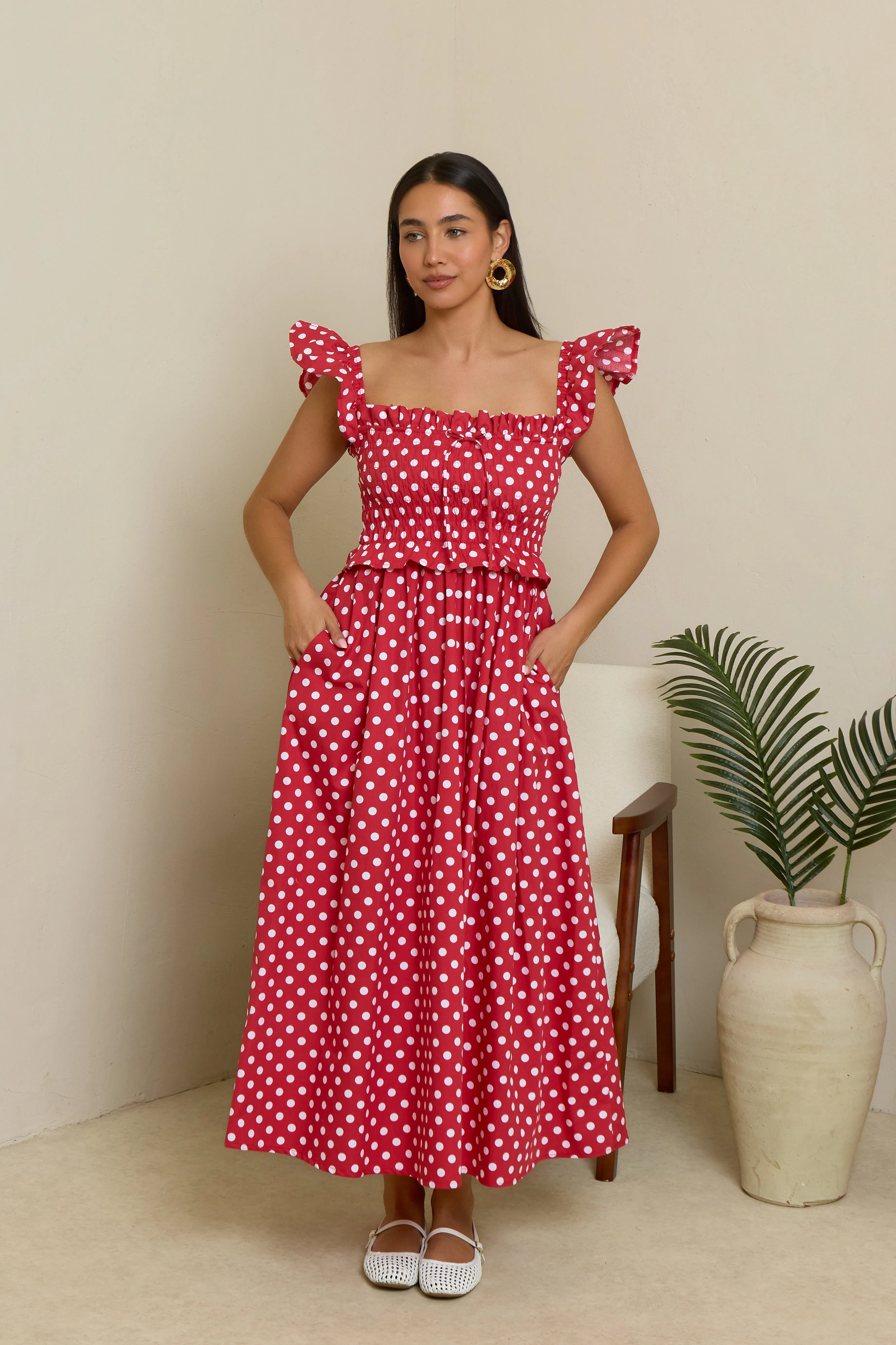 Nina Dress - Red Polka Dot sold by Molby the Label product image thumbnail 2