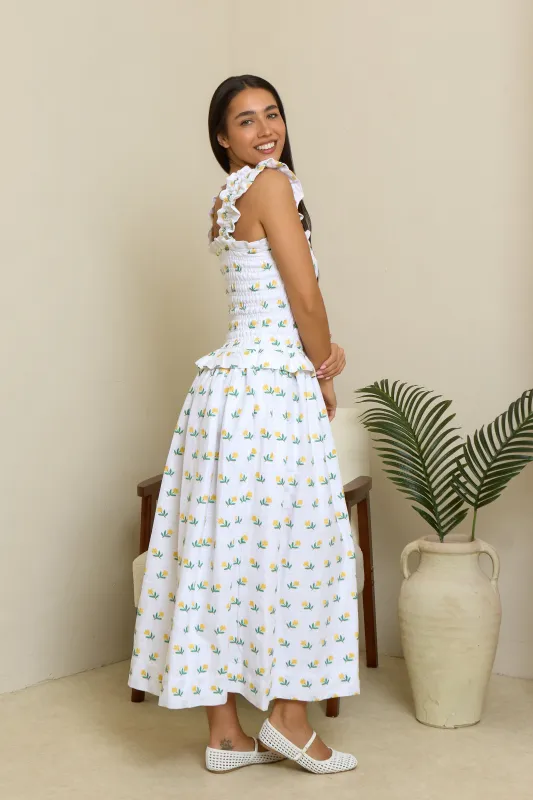 Maisie Dress - Floral Embroidered Fabric made by Molby the Label