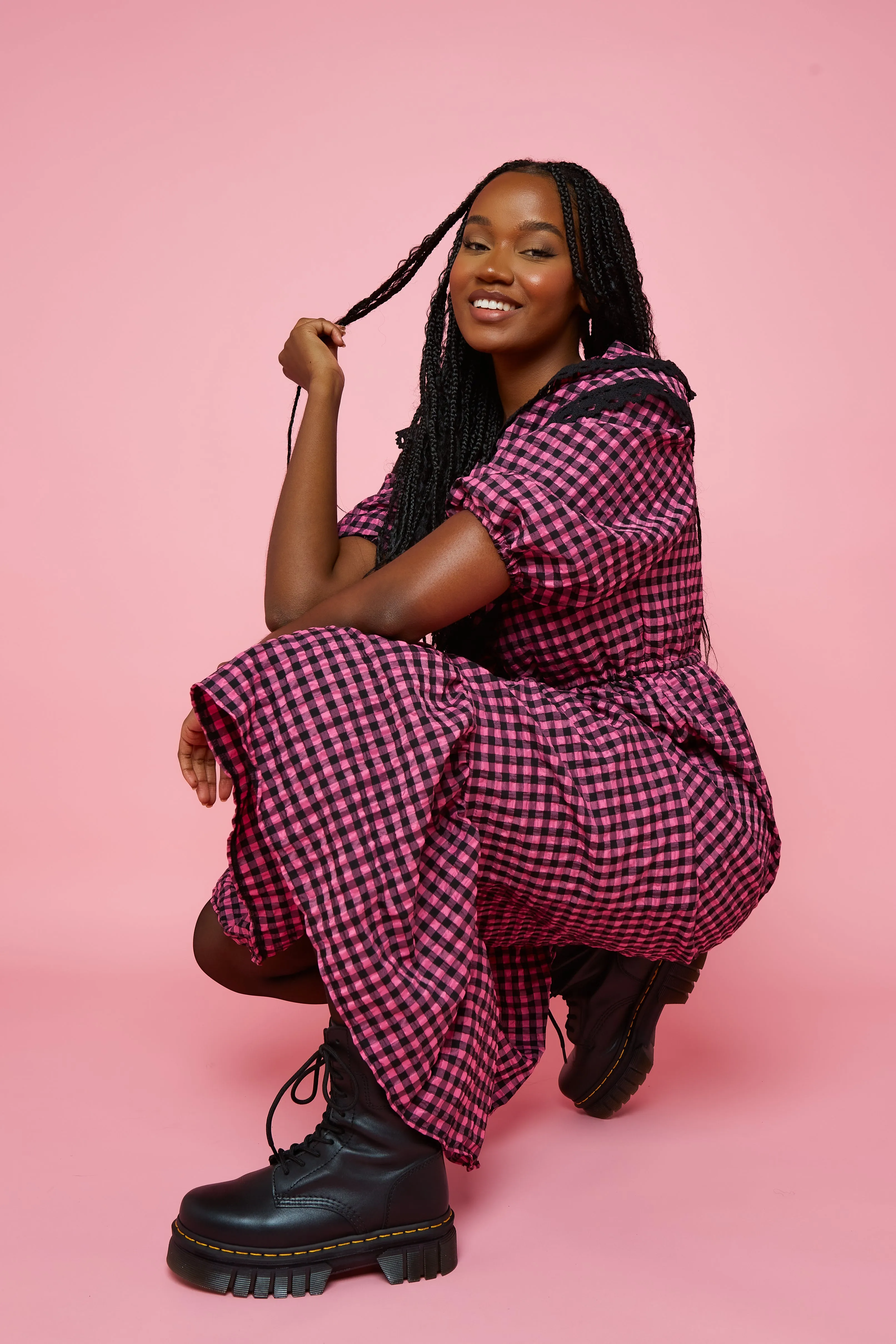 Hattie Dress - Pink Gingham STOCK sold by Molby the Label product image thumbnail 3