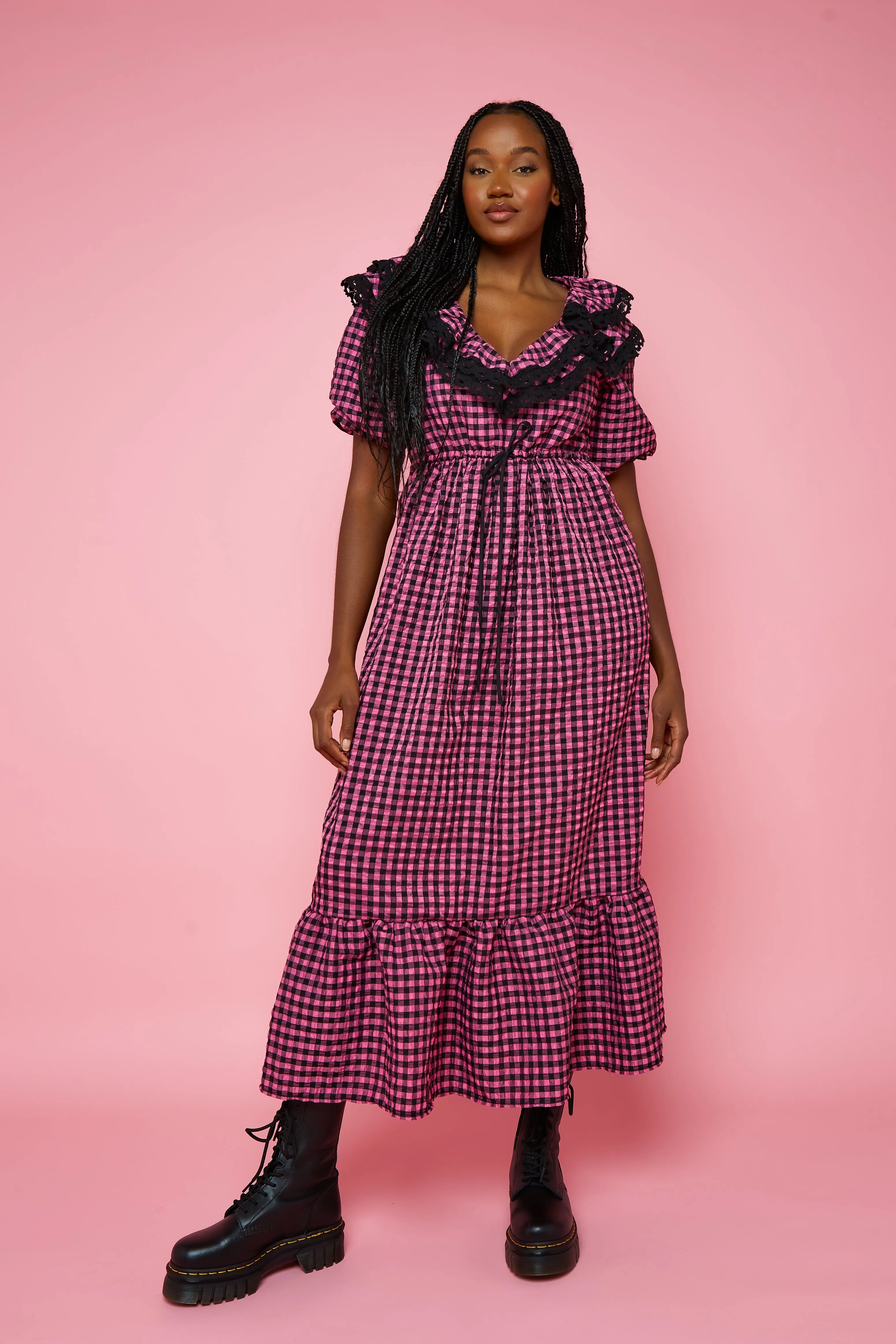 Hattie Dress - Pink Gingham STOCK sold by Molby the Label