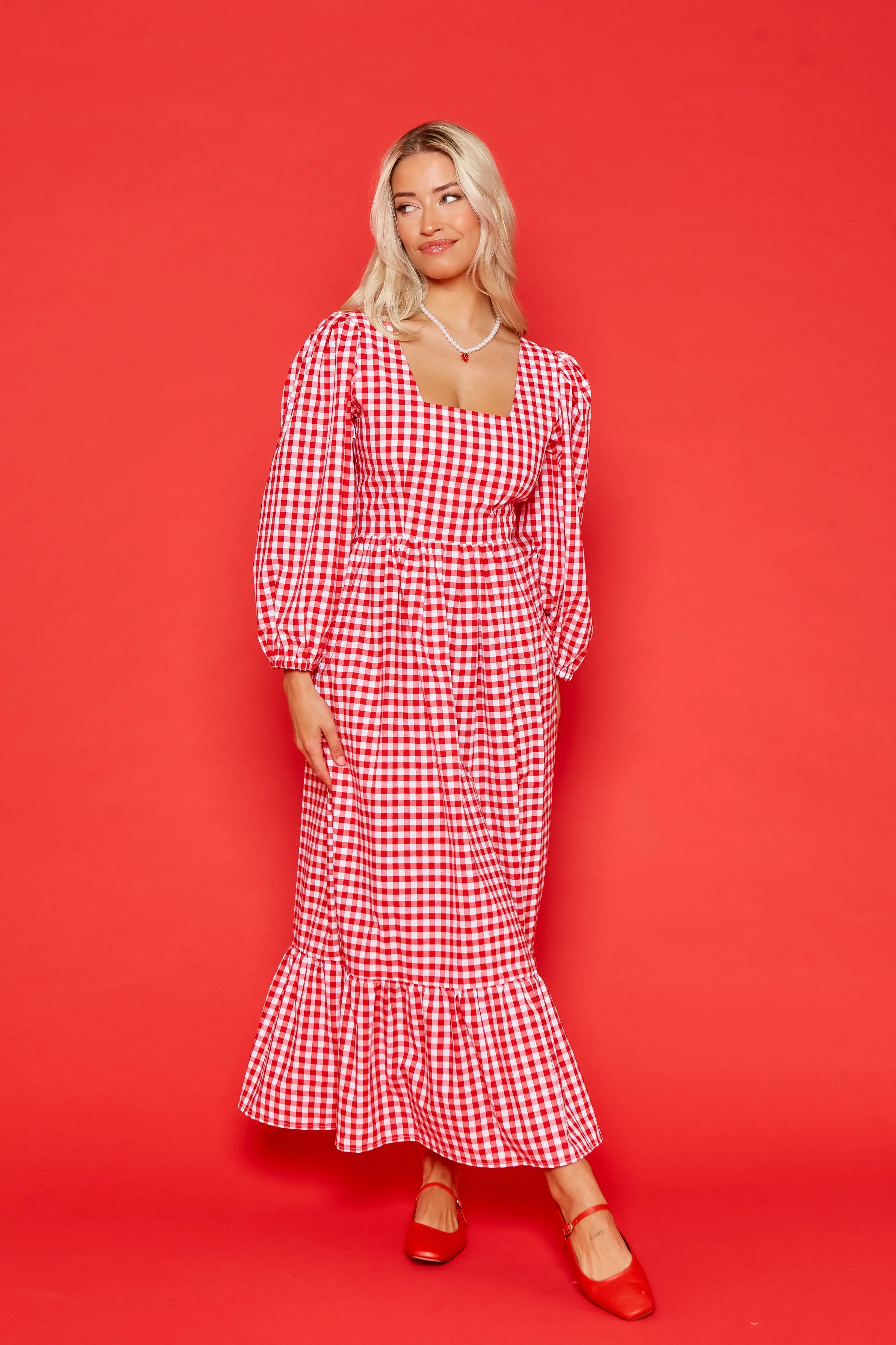 Patty Dress - Red Gingham sold by Molby the Label