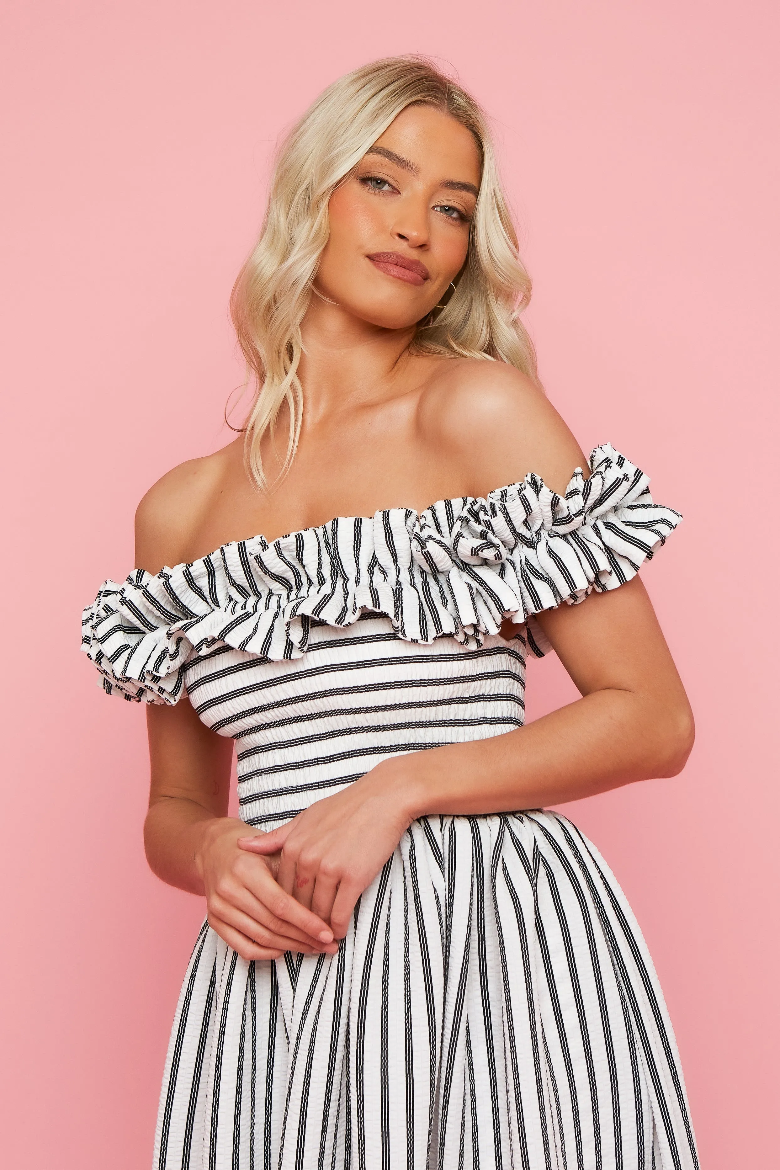 Sadie Dress - Black & White Stripe STOCK sold by Molby the Label product image thumbnail 4