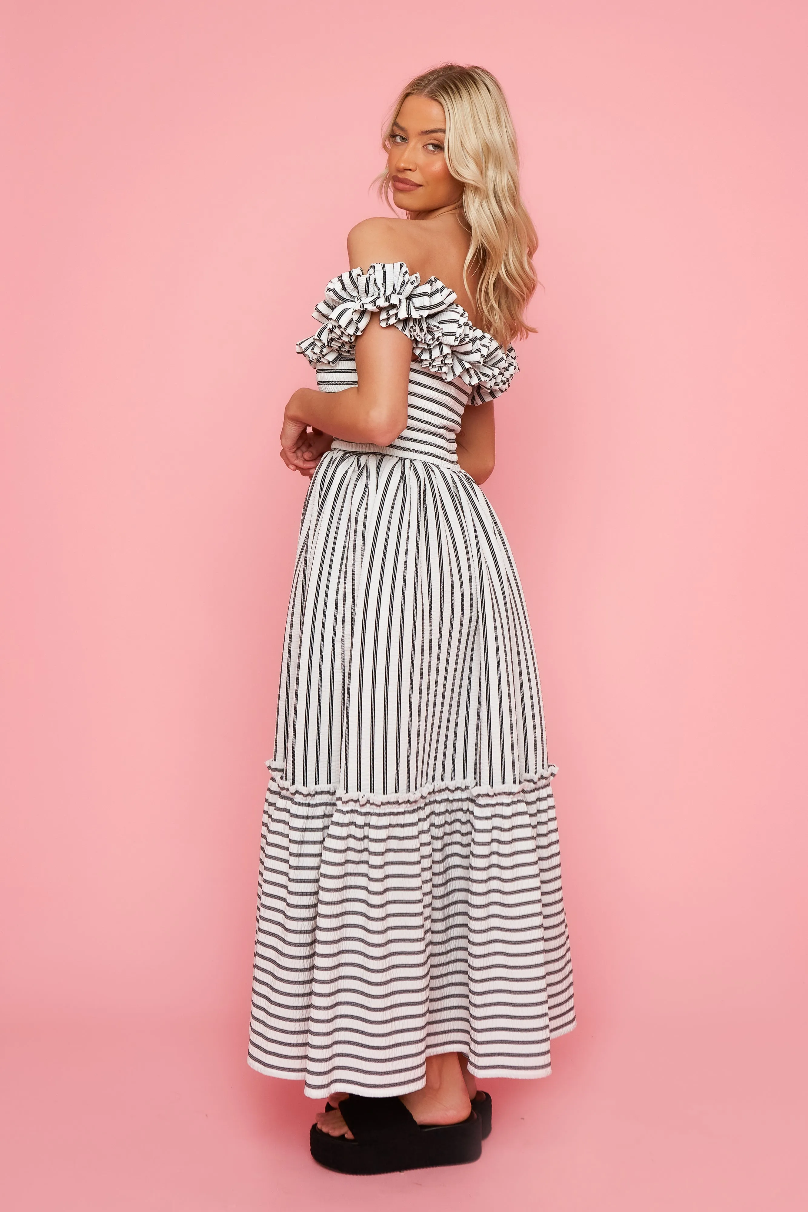 Sadie Dress - Black & White Stripe STOCK sold by Molby the Label product image thumbnail 5