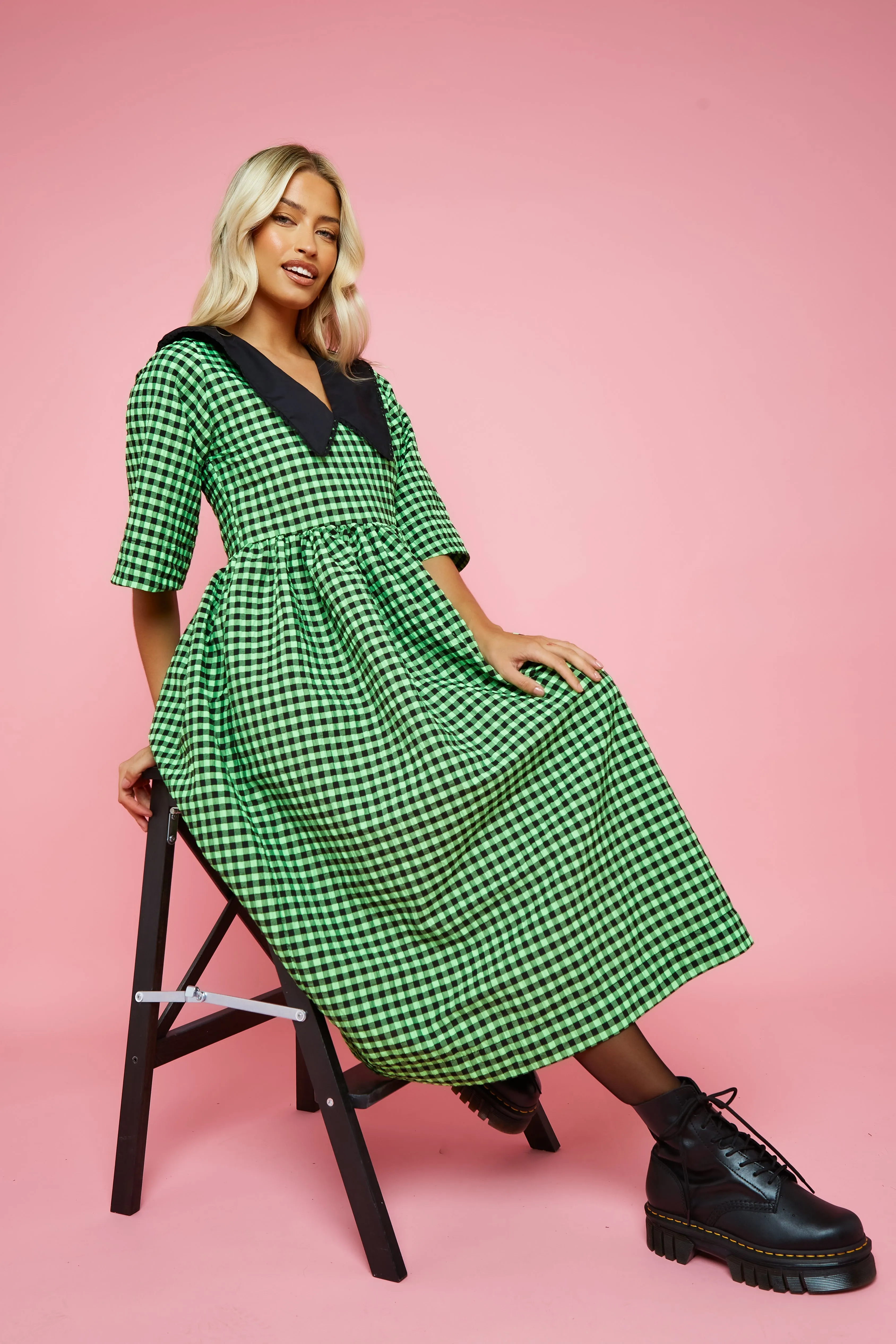 Aggy Dress - Green Gingham STOCK sold by Molby the Label product image thumbnail 3