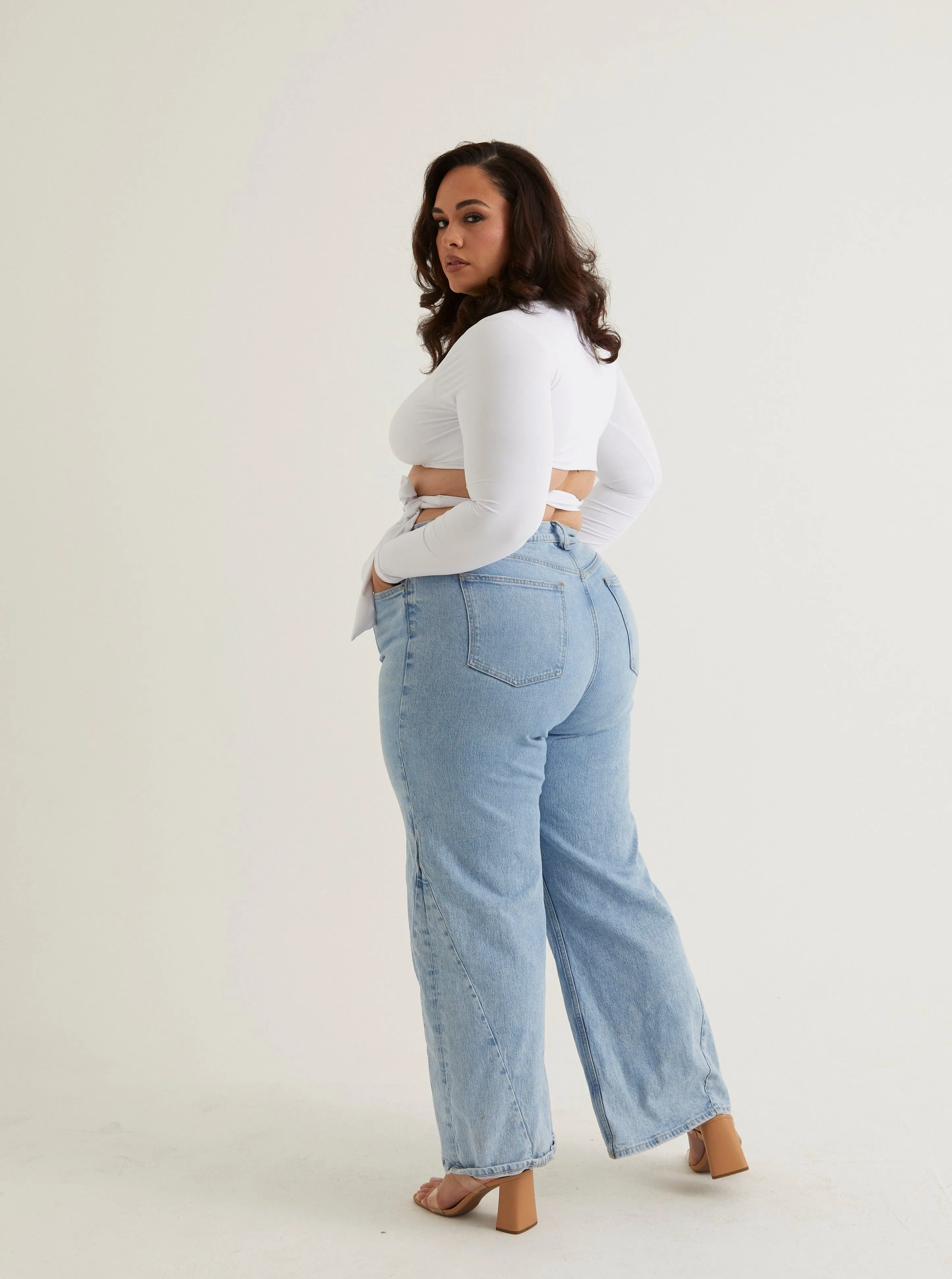 Front Twist V Neck Crop Top | White sold by Alana Eve product image thumbnail 4