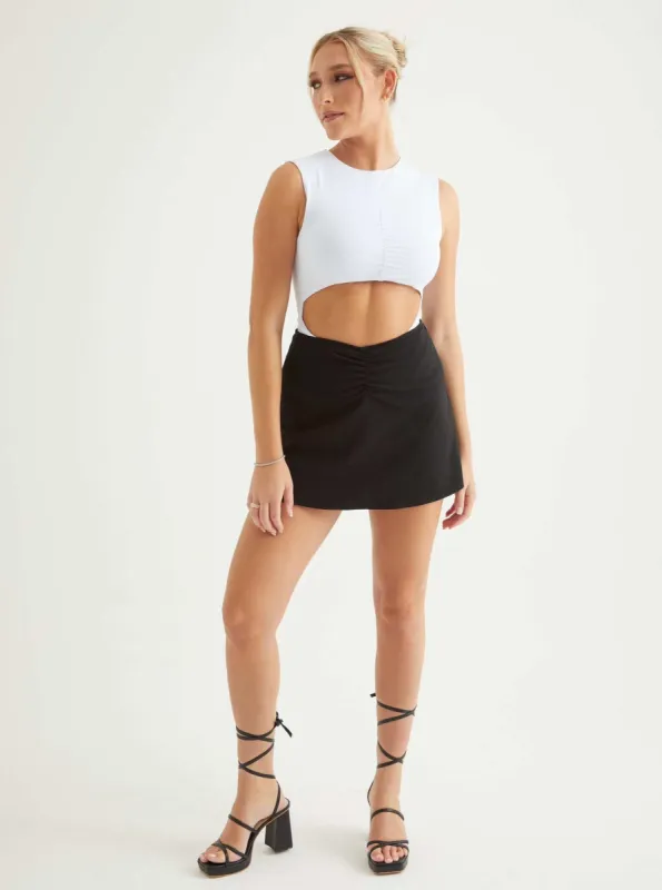 Ruched Mini Skirt | Black sold by Alana Eve