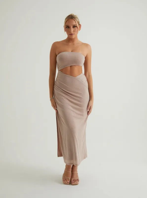 Waist Cut Out Midi Dress | Crystal & Mint sold by Alana Eve