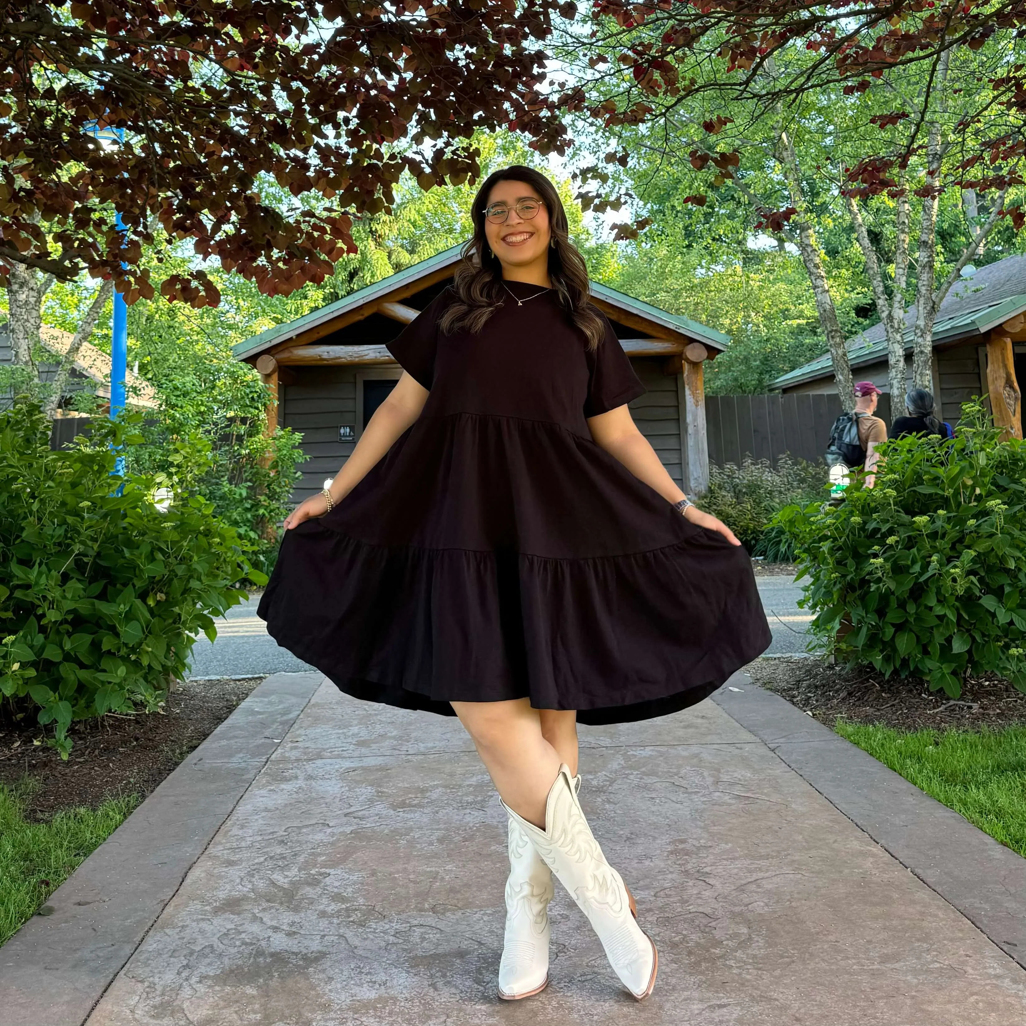 Tiered Shirt Dress - Black *Clearance Sale* sold by Shiny by Nature