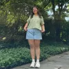 Diagonal Button-Up - Matcha Gingham *Clearance Sale* sold by Shiny by Nature