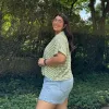 Diagonal Button-Up - Matcha Gingham *Clearance Sale* sold by Shiny by Nature