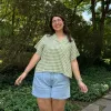 Diagonal Button-Up - Matcha Gingham *Clearance Sale* sold by Shiny by Nature