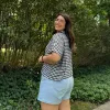 Diagonal Button-Up - Black Gingham *Clearance Sale* sold by Shiny by Nature