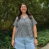 Diagonal Button-Up - Black Gingham *Clearance Sale* sold by Shiny by Nature