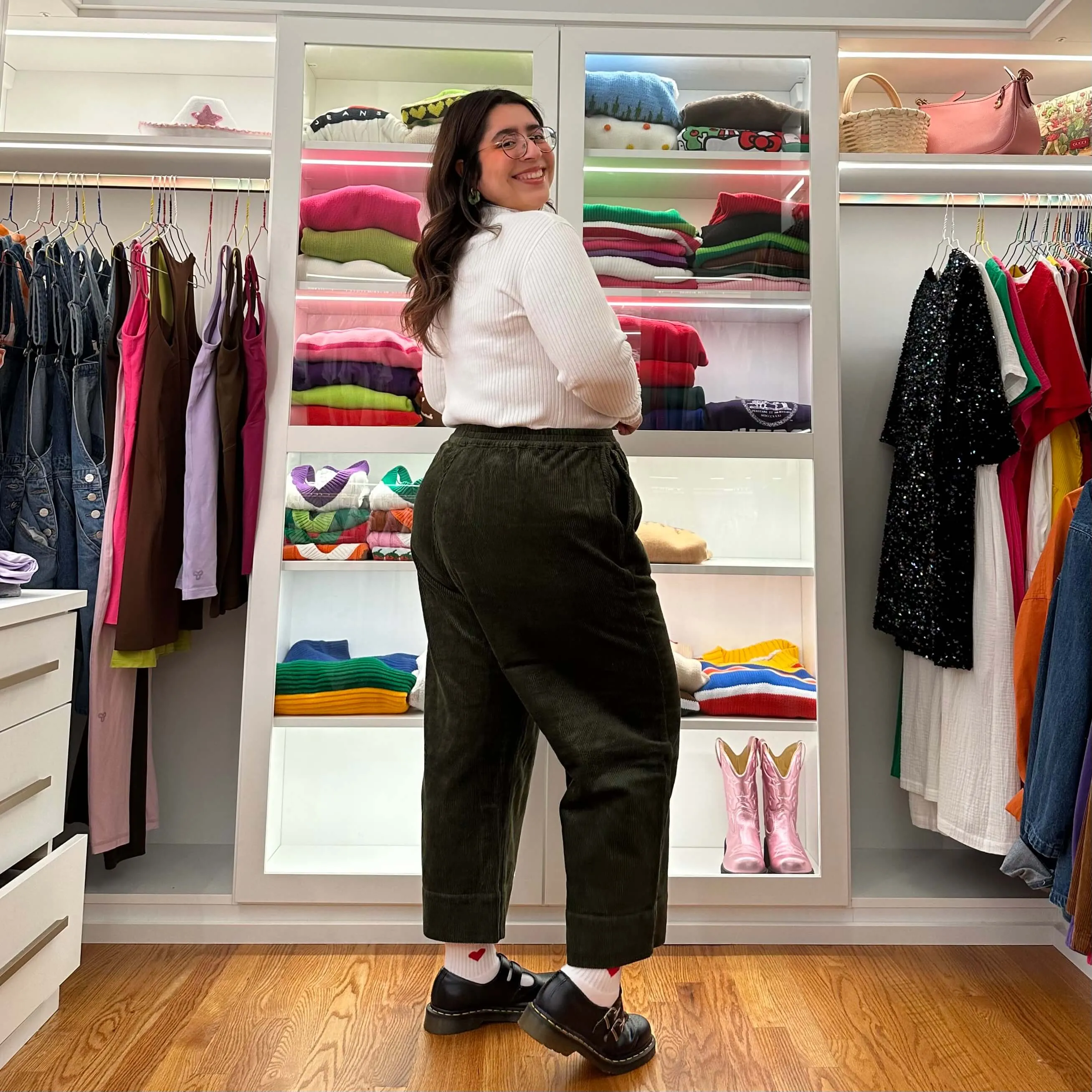 25 Inch Corduroy Pants - Olive *Clearance Sale* sold by Shiny by Nature product image thumbnail 4