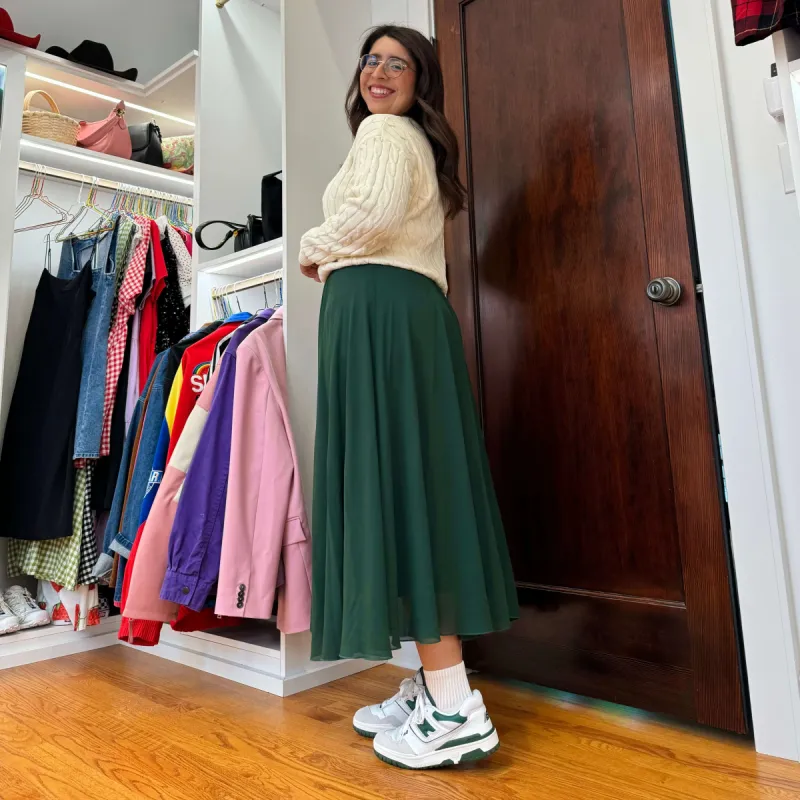 Chiffon Midi Skirt - Pine *Clearance Sale* sold by Shiny by Nature