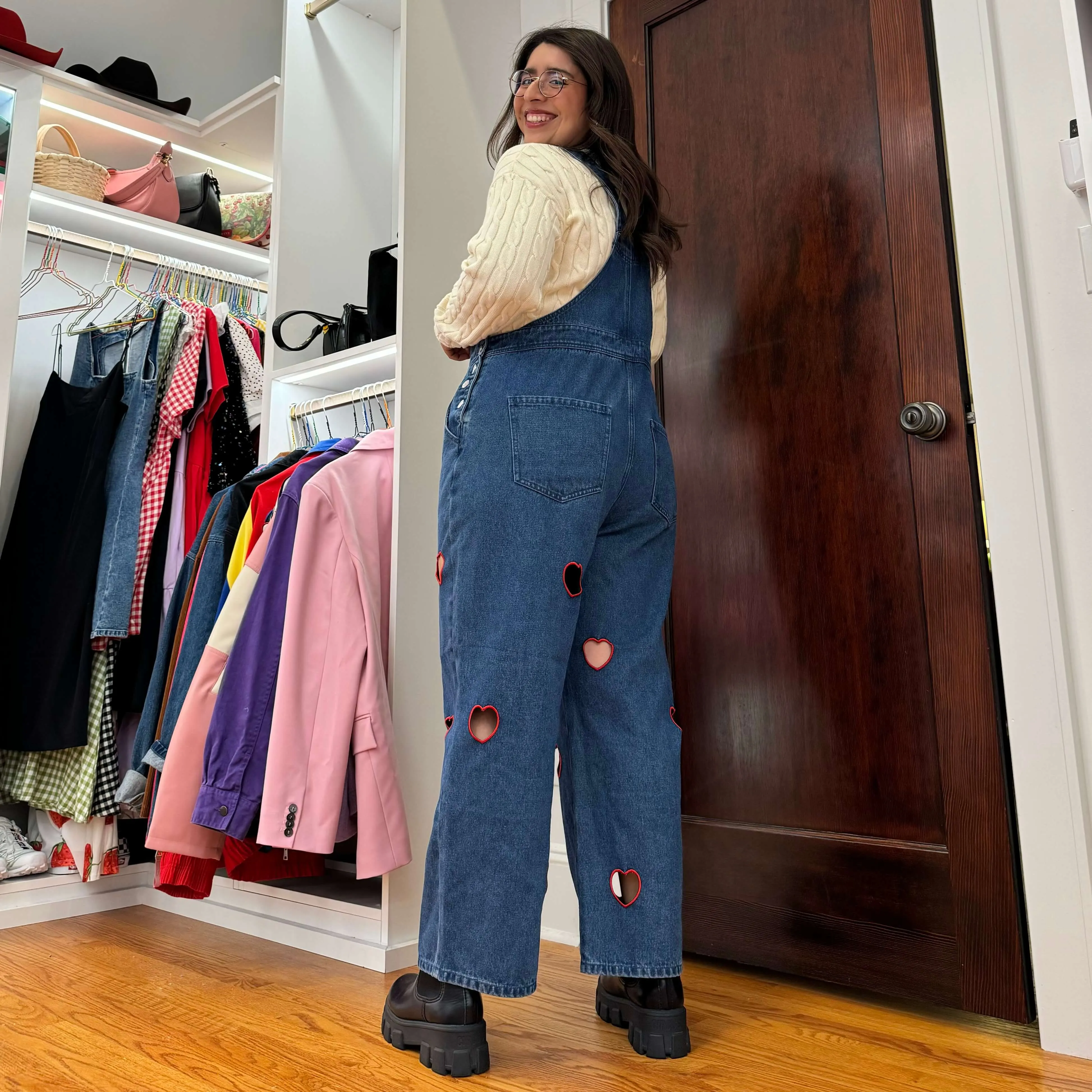 26" Inseam Heart Cutout Overalls - Dark Wash *Clearance Sale* sold by Shiny by Nature product image thumbnail 4