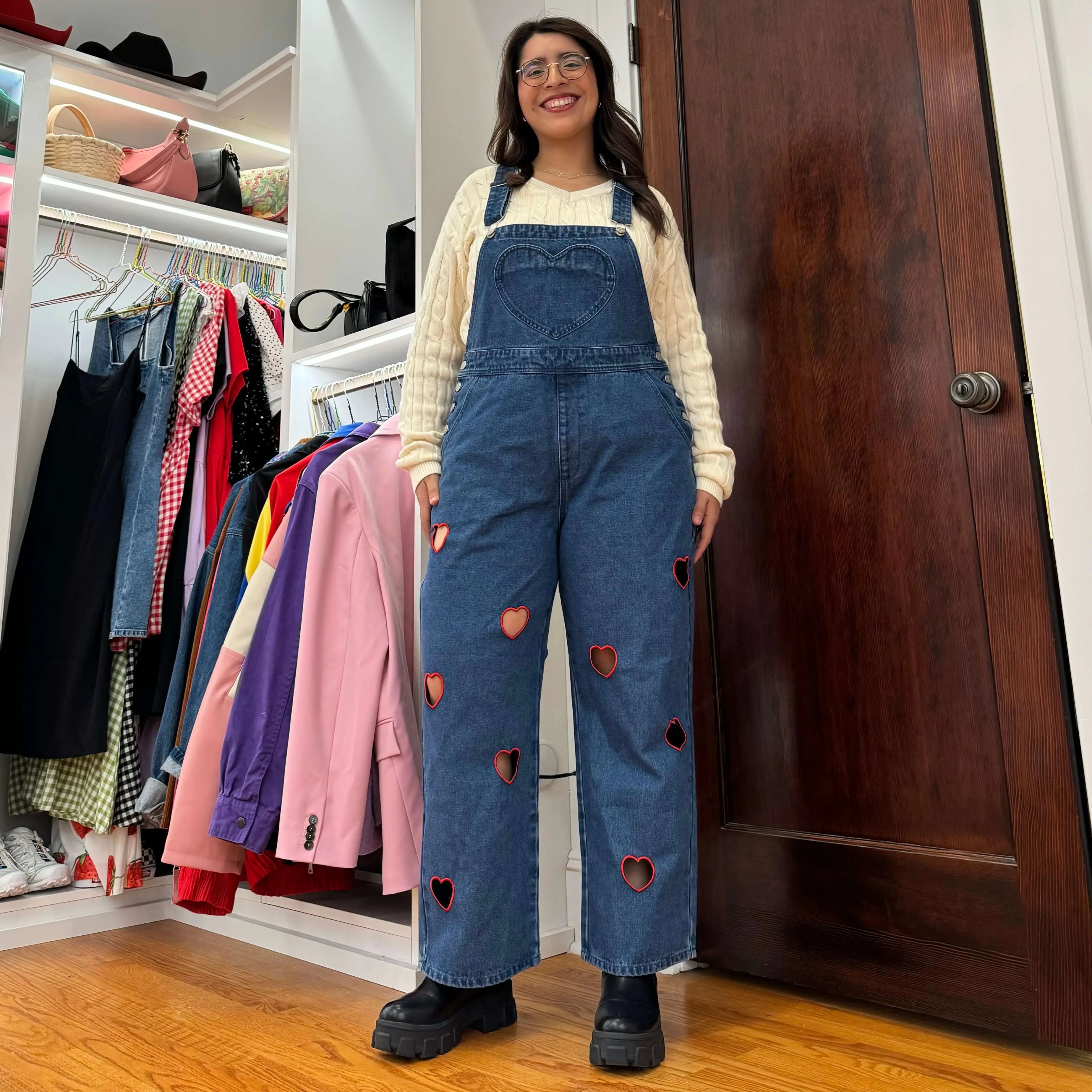 26" Inseam Heart Cutout Overalls - Dark Wash *Clearance Sale* sold by Shiny by Nature product image thumbnail 2