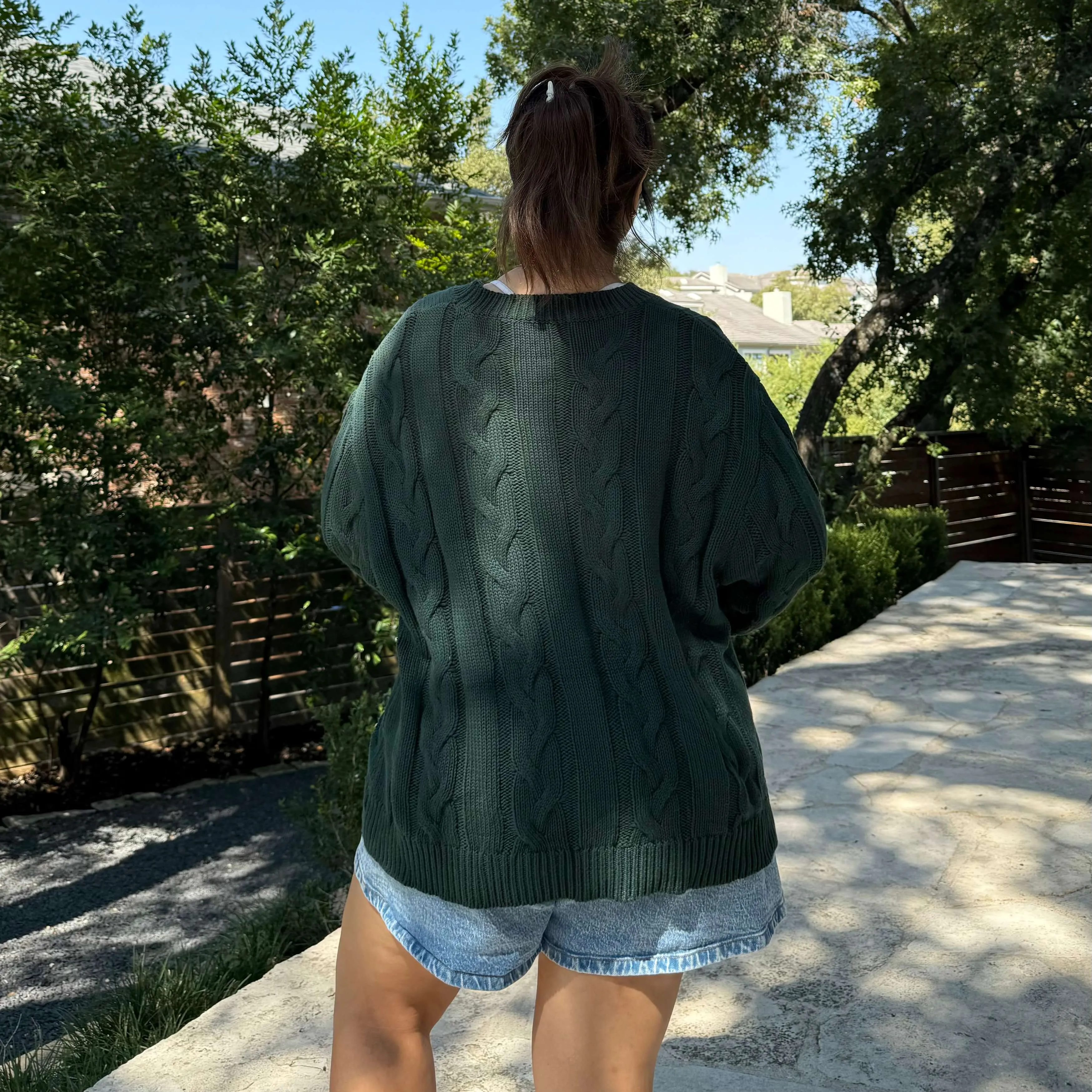 Crewneck Cable-Knit Sweater - Pine *Clearance Sale* sold by Shiny by Nature product image thumbnail 4