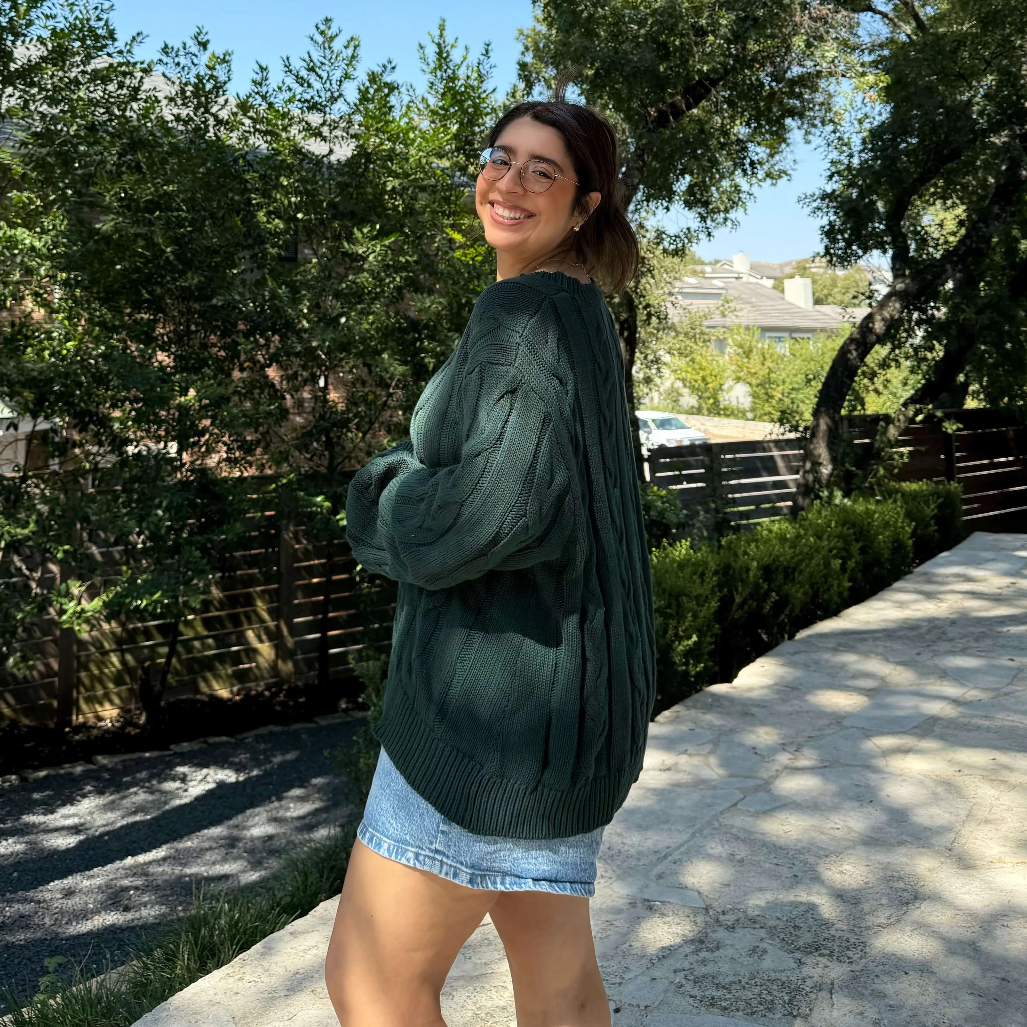 Crewneck Cable-Knit Sweater - Pine *Clearance Sale* sold by Shiny by Nature product image thumbnail 2