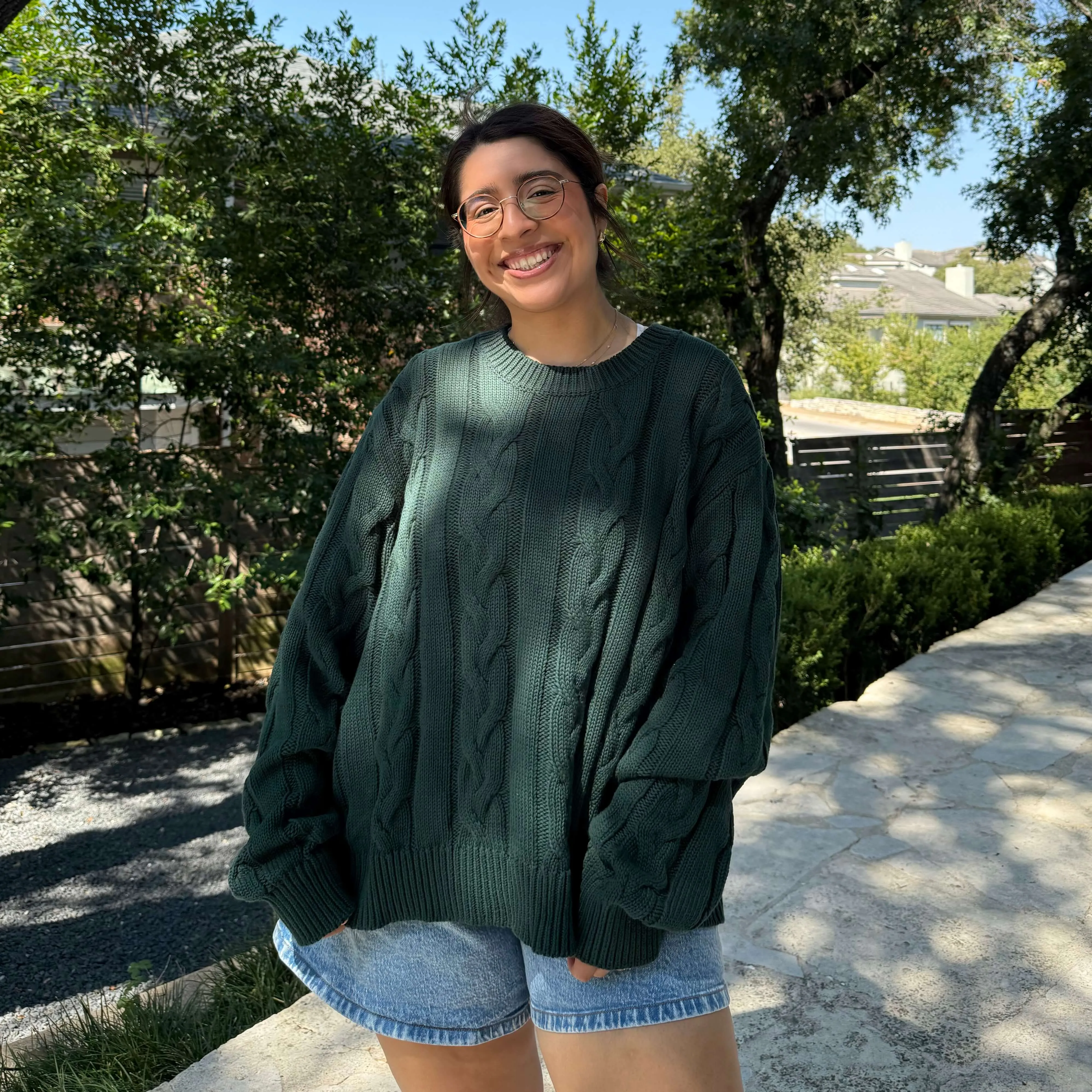 Crewneck Cable-Knit Sweater - Pine *Clearance Sale* sold by Shiny by Nature product image thumbnail 3