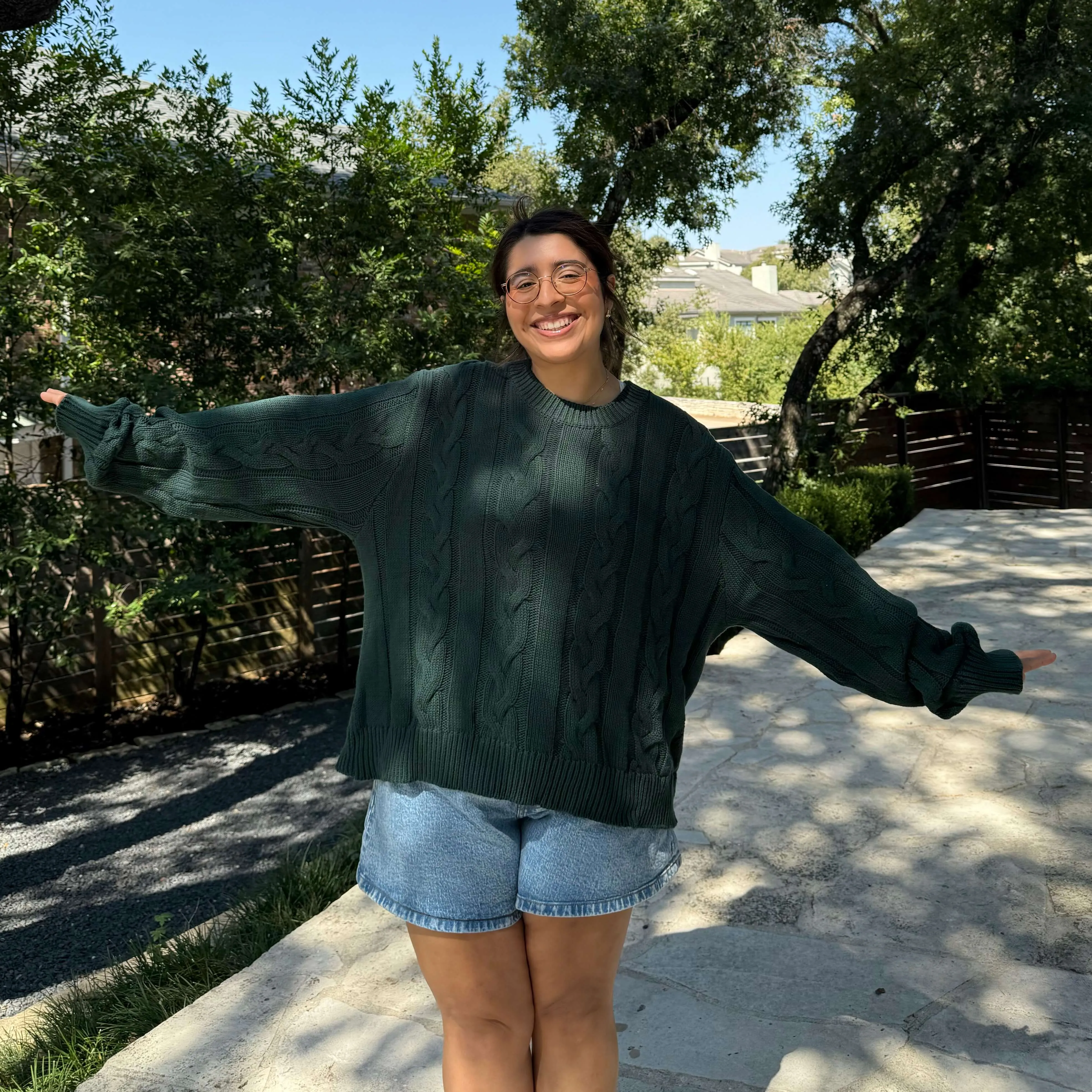 Crewneck Cable-Knit Sweater - Pine *Clearance Sale* sold by Shiny by Nature product image thumbnail 5