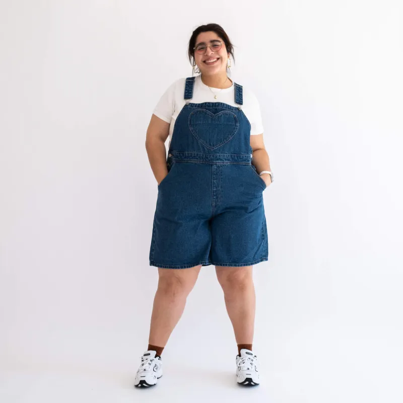 Denim Overall Shorts - Medium Wash *Clearance Sale* sold by Shiny by Nature