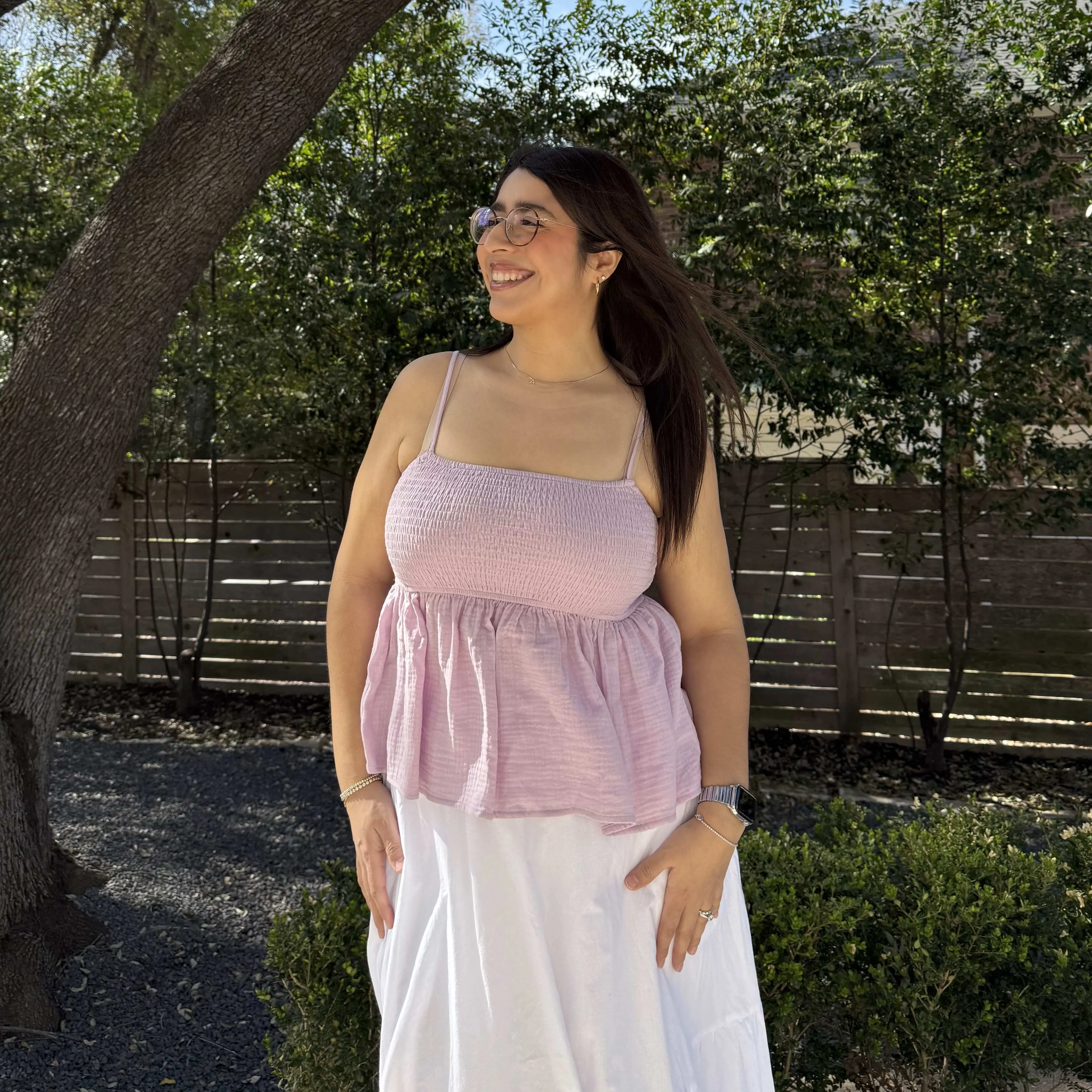 Smocked Strap Peplum Top - Lavender *Clearance Sale* sold by Shiny by Nature product image thumbnail 2