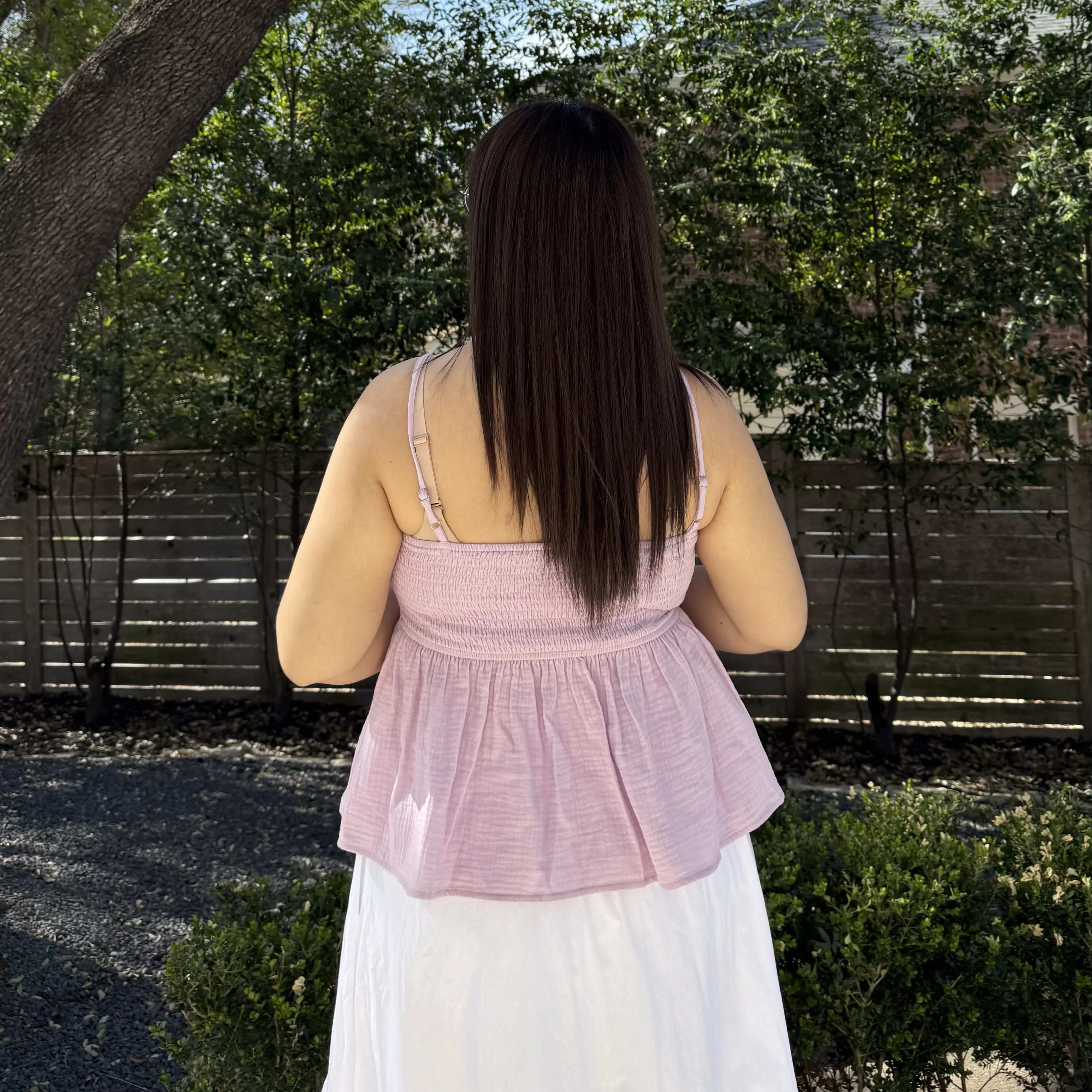 Smocked Strap Peplum Top - Lavender *Clearance Sale* sold by Shiny by Nature product image thumbnail 5