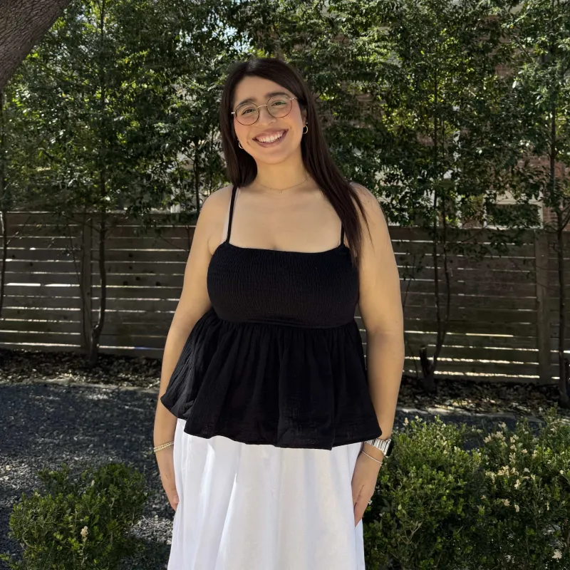 Smocked Strap Peplum Top - Black *Clearance Sale* sold by Shiny by Nature