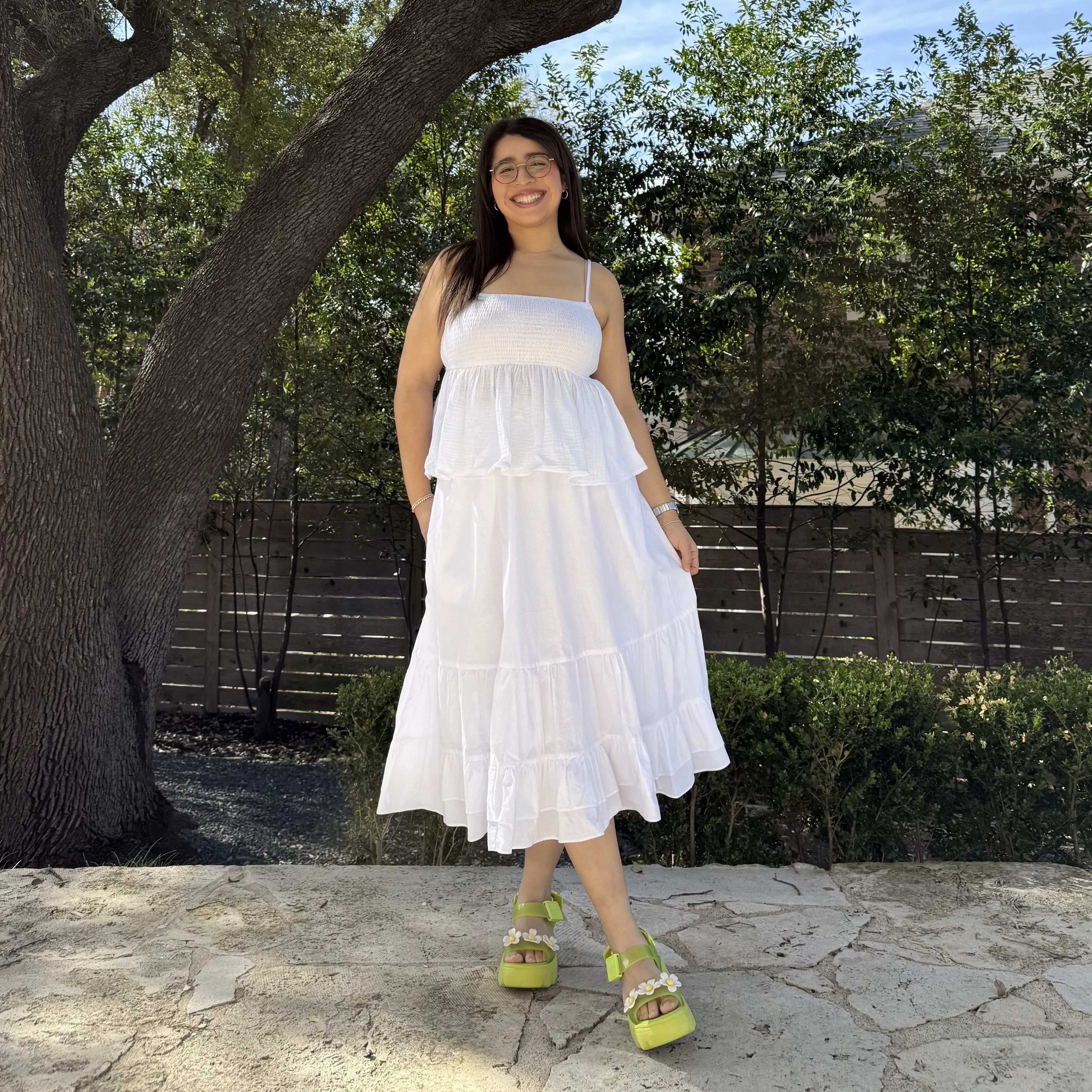 Smocked Strap Peplum Top - Tofu *Clearance Sale* sold by Shiny by Nature product image thumbnail 2