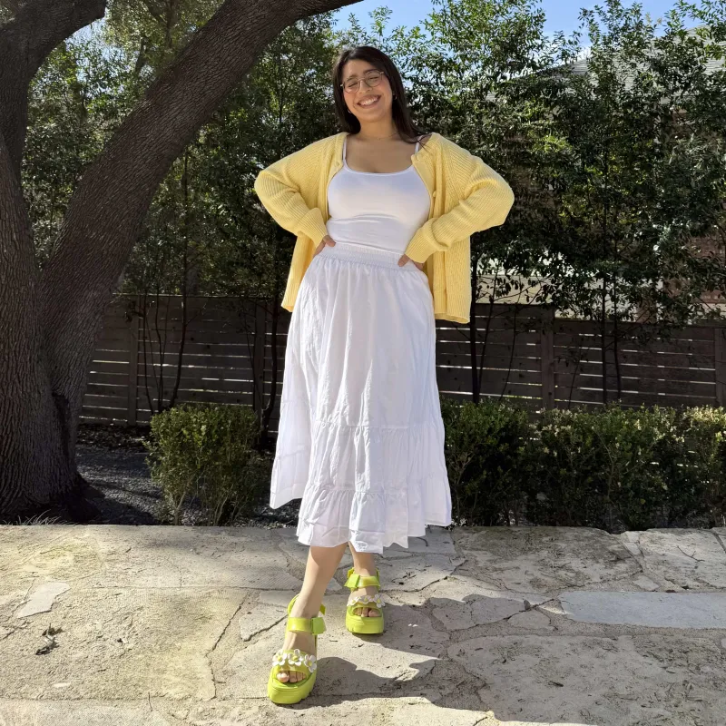 Spring Flowy Skirt - Tofu *Clearance Sale* sold by Shiny by Nature