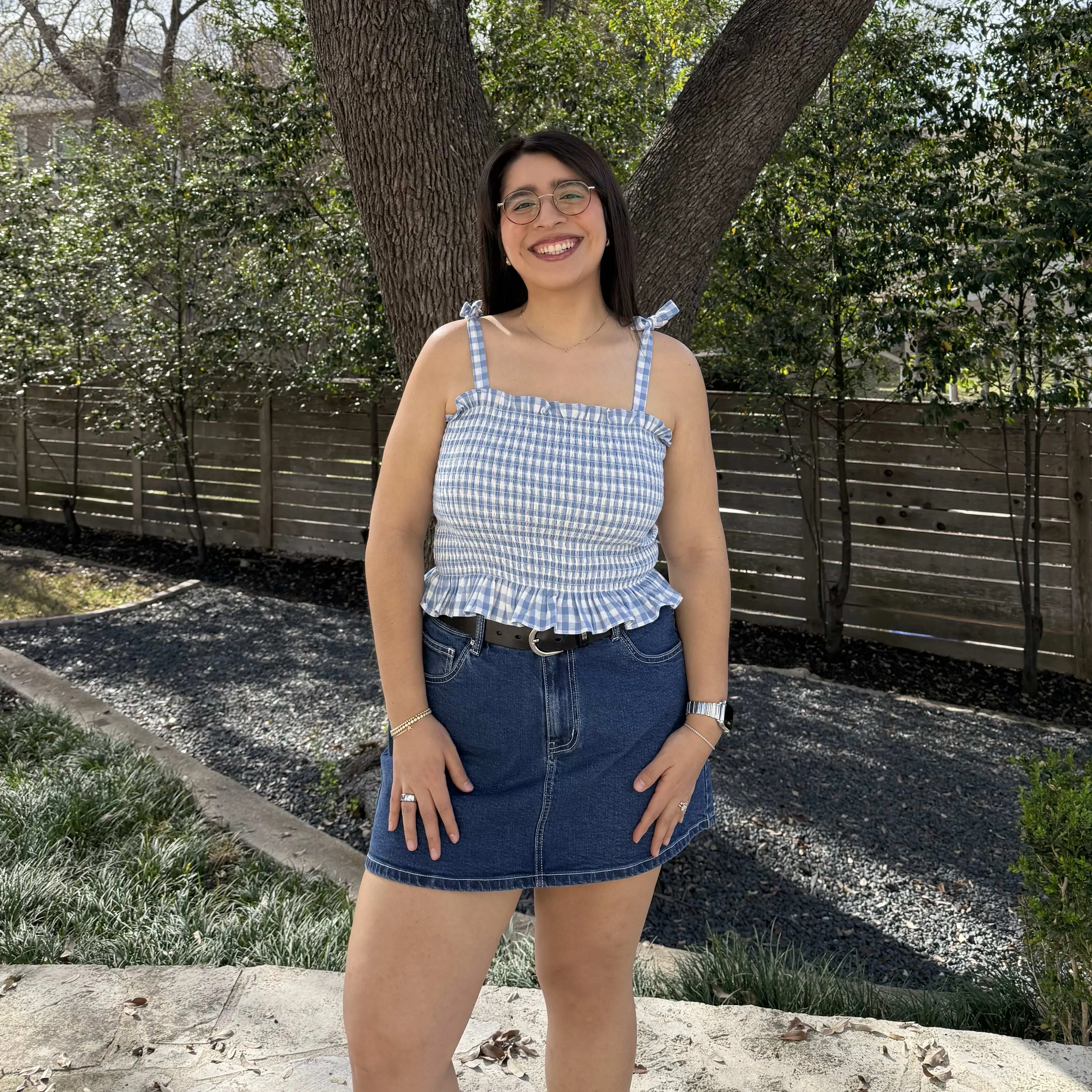 Smocked Tie-Strap Top - Blue Gingham *Clearance Sale* sold by Shiny by Nature product image thumbnail 3