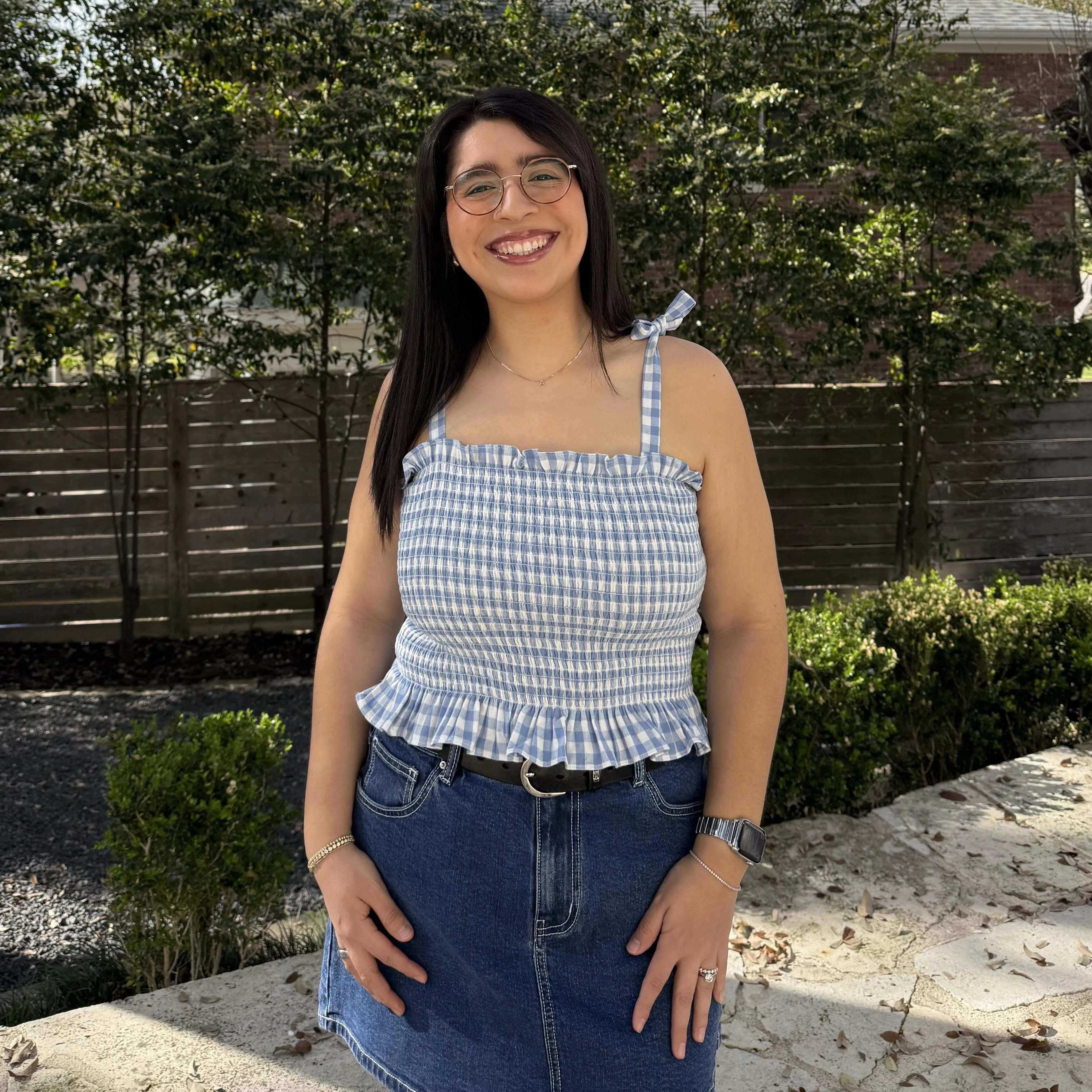 Smocked Tie-Strap Top - Blue Gingham *Clearance Sale* sold by Shiny by Nature