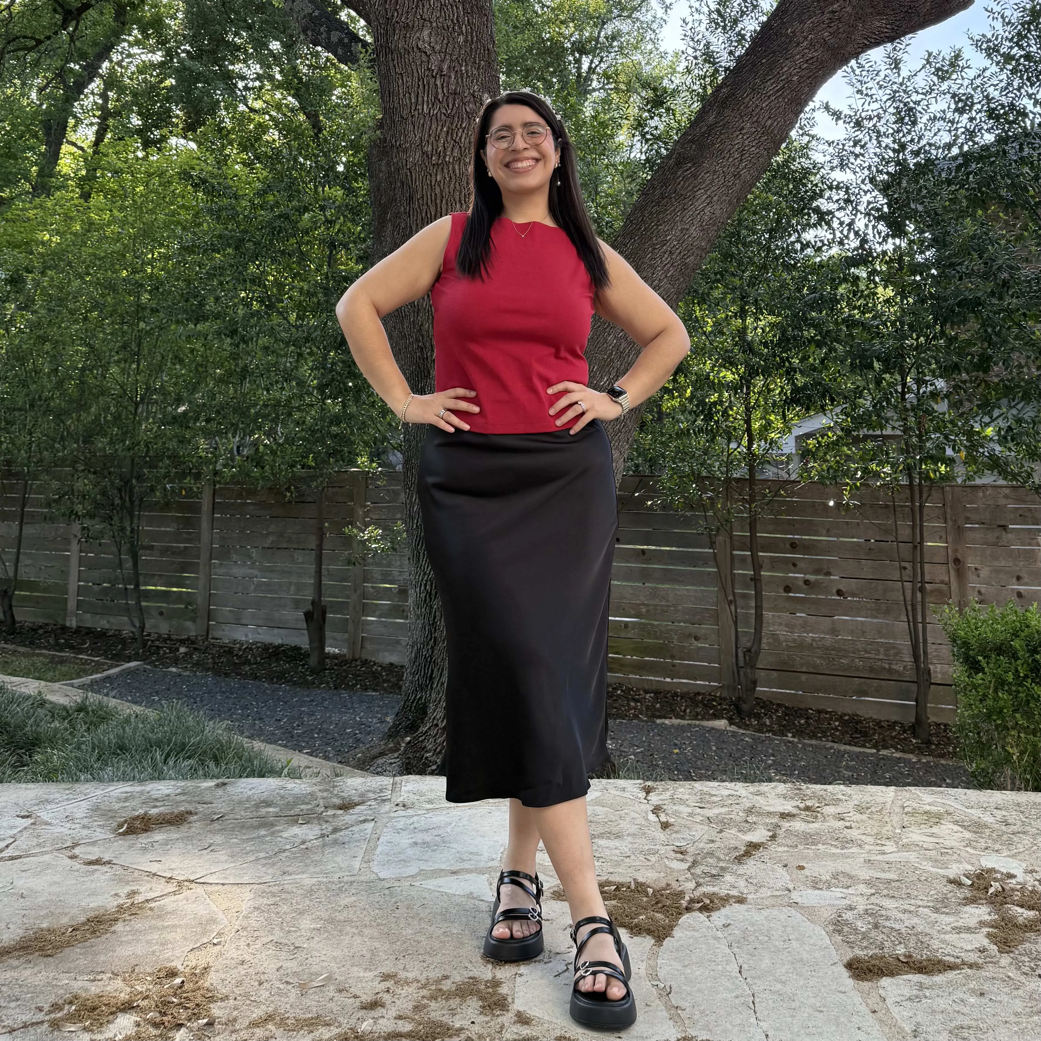 Satin Midi Skirt - Black *Clearance Sale* sold by Shiny by Nature