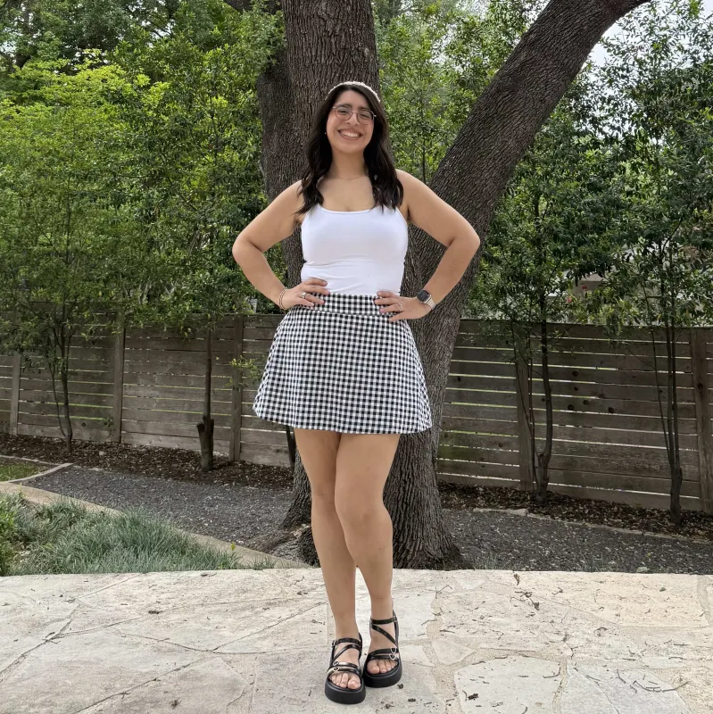 Christina Mini Skirt - Black and White sold by Shiny by Nature