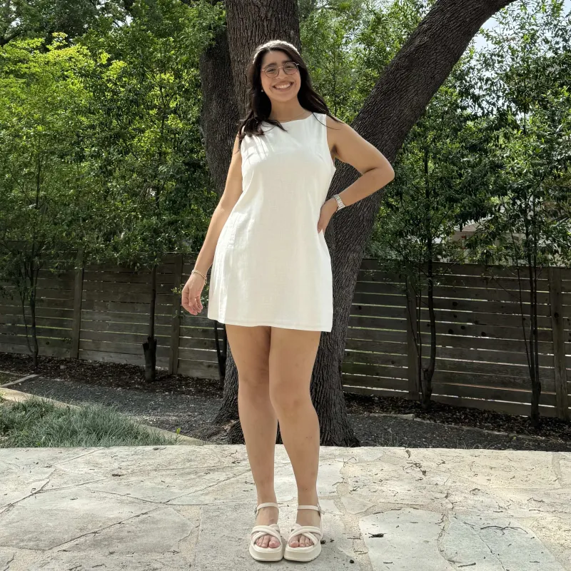 Malibu Mini Dress - Tofu sold by Shiny by Nature