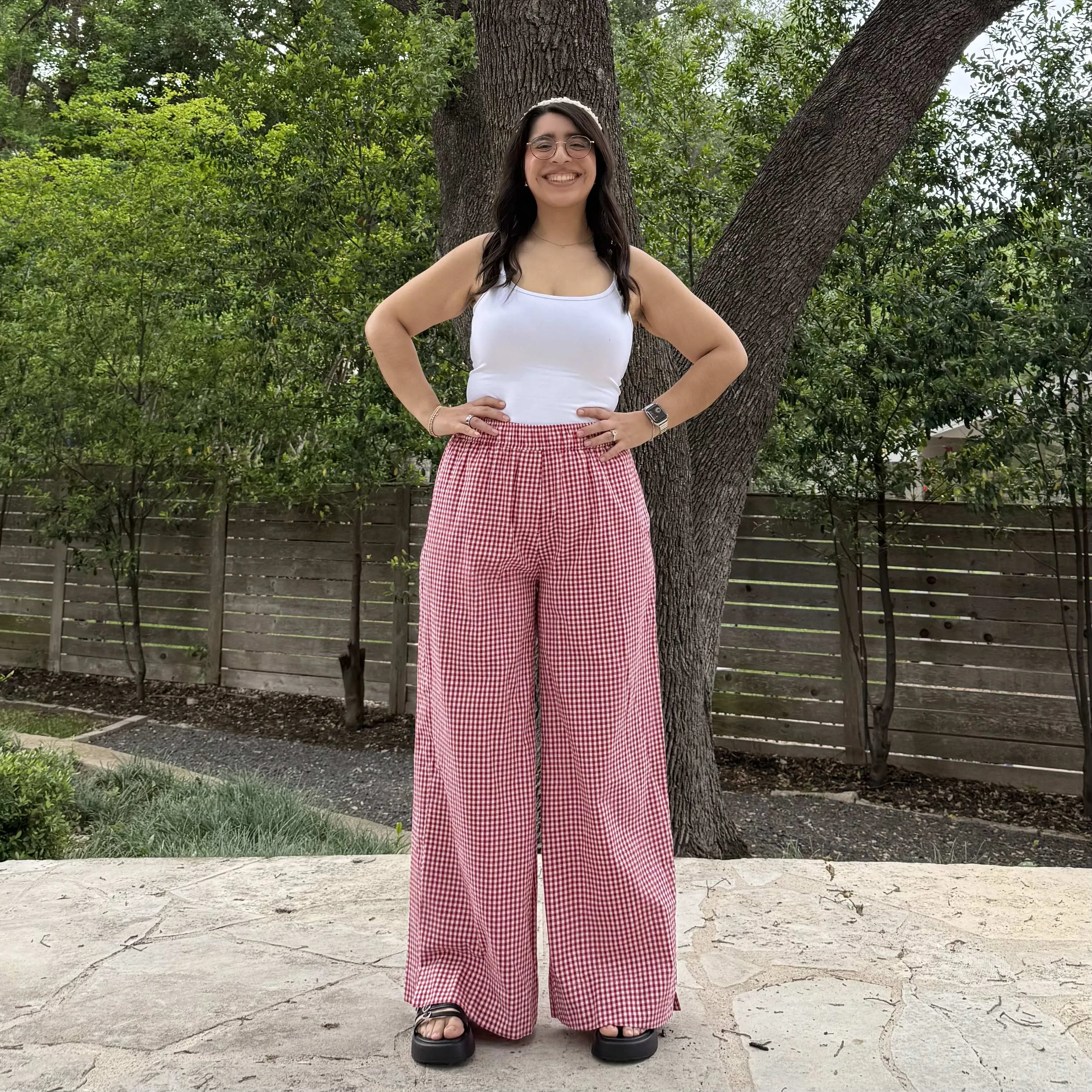 28" Inseam Picnic Pants - Red Gingham *Clearance Sale* sold by Shiny by Nature