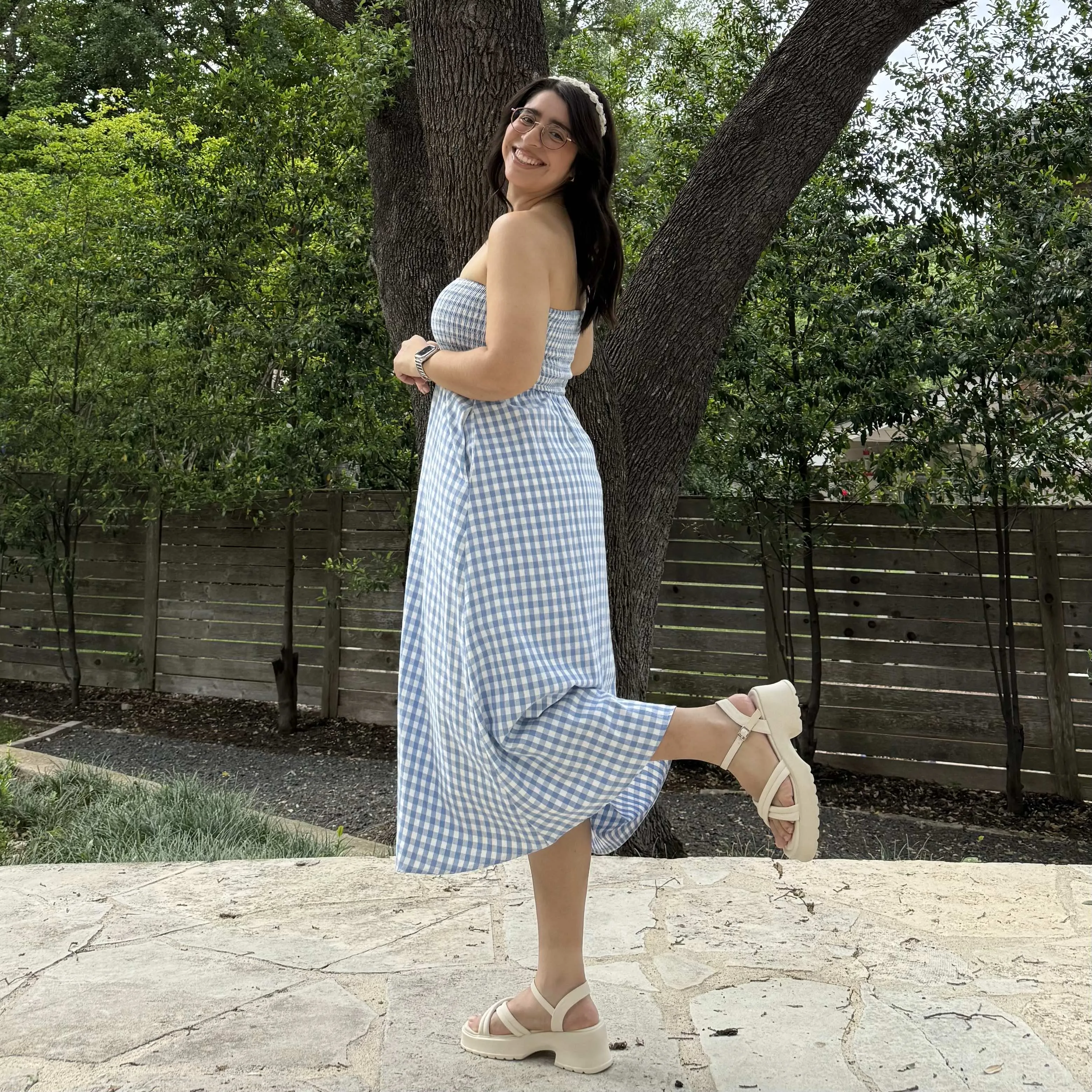 Savannah Dress - Blue Gingham *Clearance Sale* sold by Shiny by Nature product image thumbnail 3