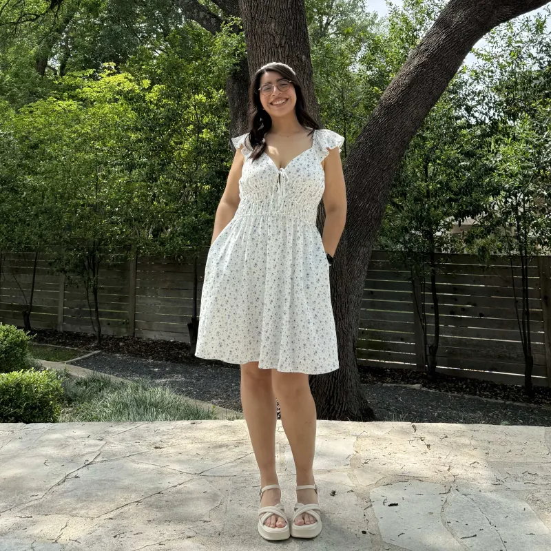 The Willow Dress - White Floral *Clearance Sale* sold by Shiny by Nature