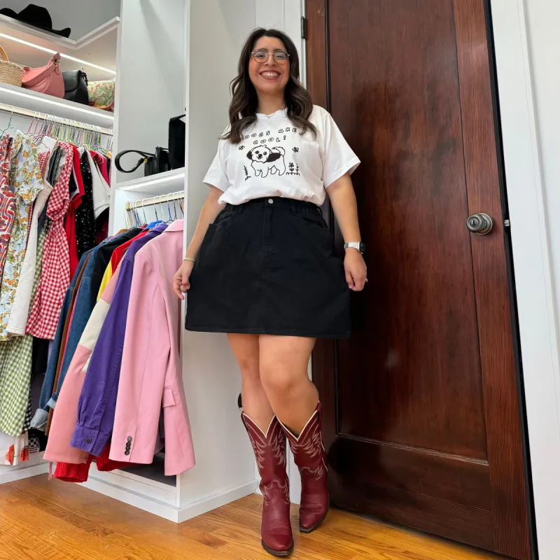 Denim Mini Skirt - Black *Clearance Sale* sold by Shiny by Nature