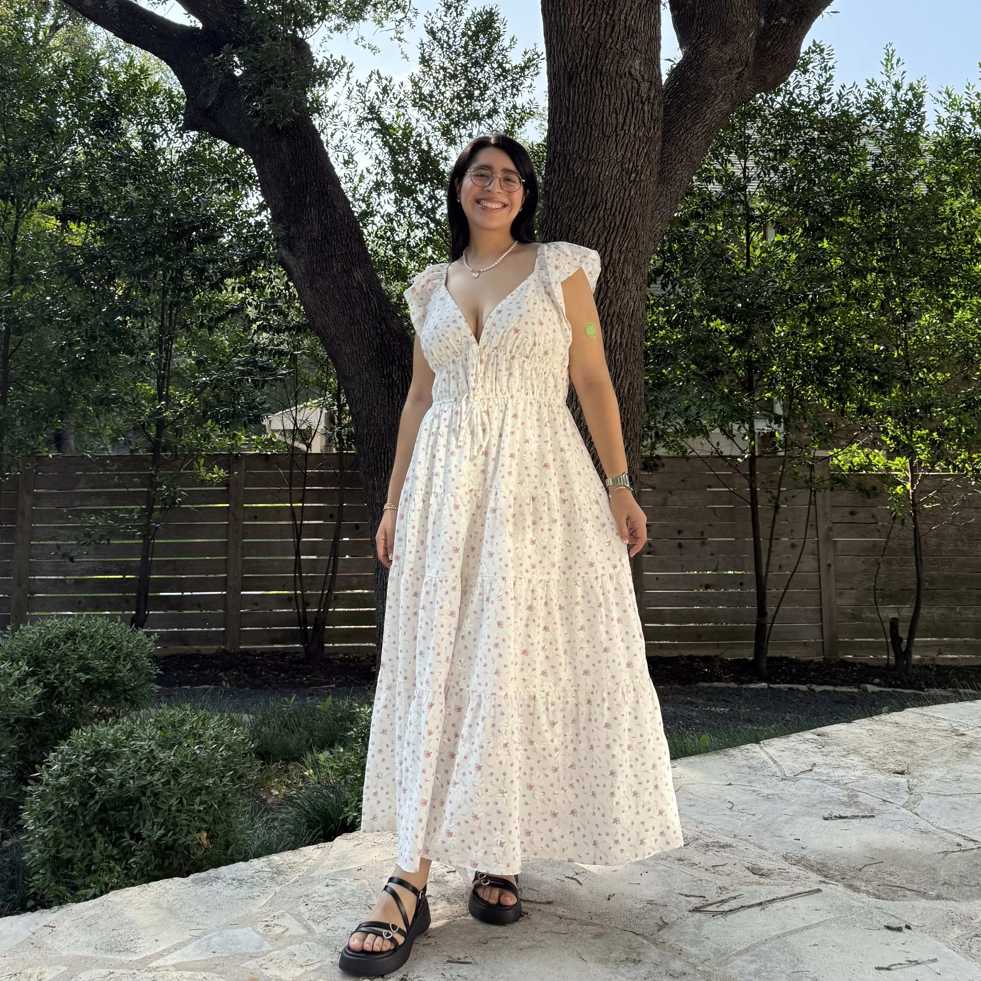 Meadow Maxi Dress - Cream/Pink *Clearance Sale* sold by Shiny by Nature