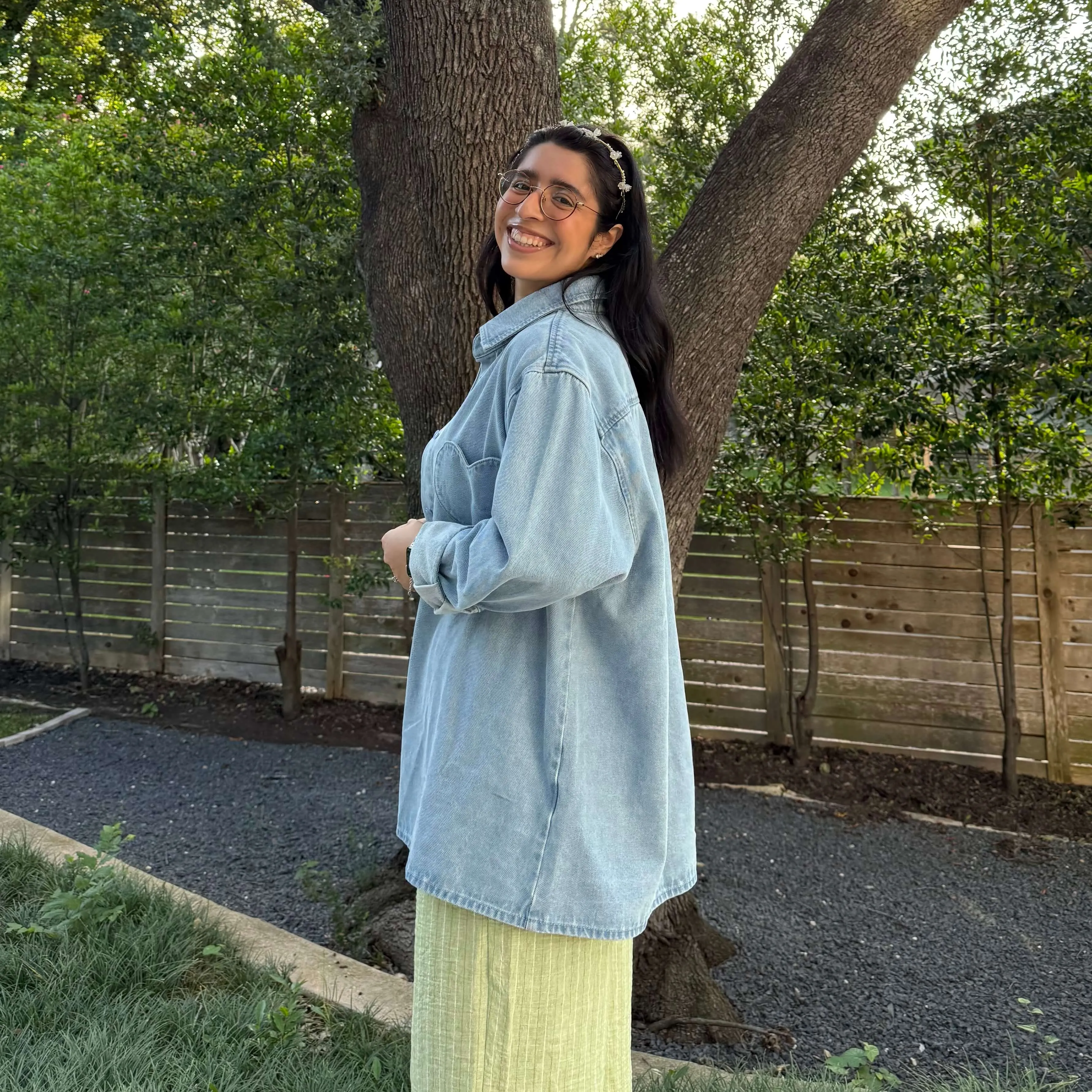 Denim Long-Sleeve Button-Up - Light Wash *Clearance Sale* sold by Shiny by Nature product image thumbnail 2