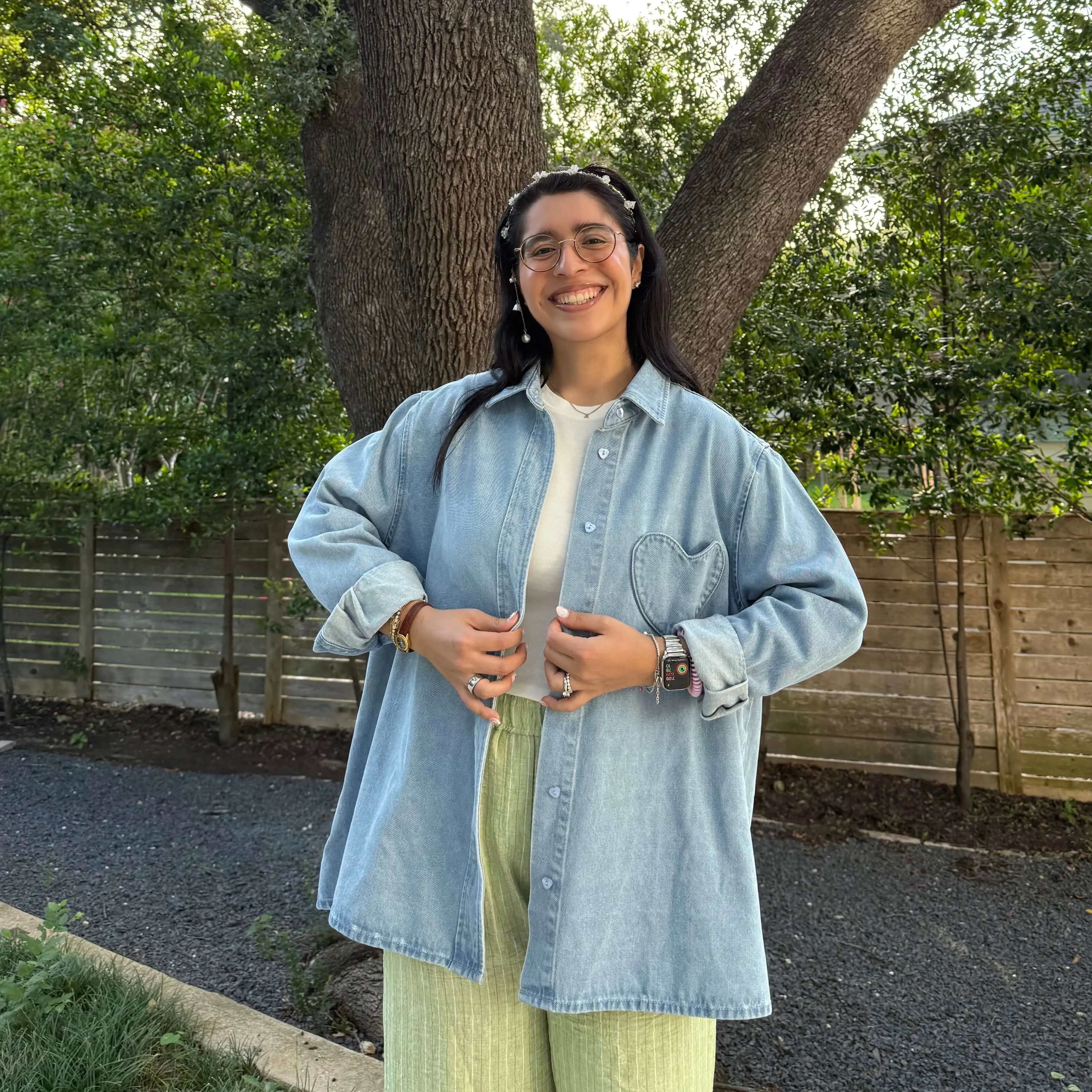 Denim Long-Sleeve Button-Up - Light Wash *Clearance Sale* sold by Shiny by Nature product image thumbnail 3